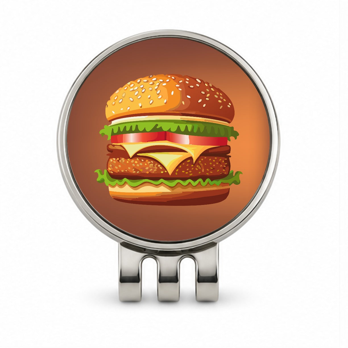 Hamburger Yummy Fast Food Golf Hat Clip with Ball Marker