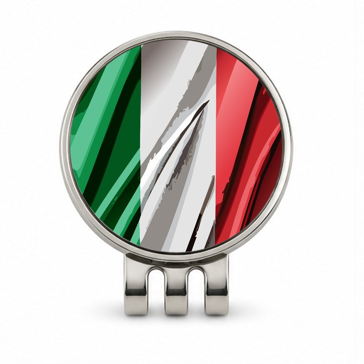 Italy Italian Flag Waving Golf Hat Clip with Ball Marker