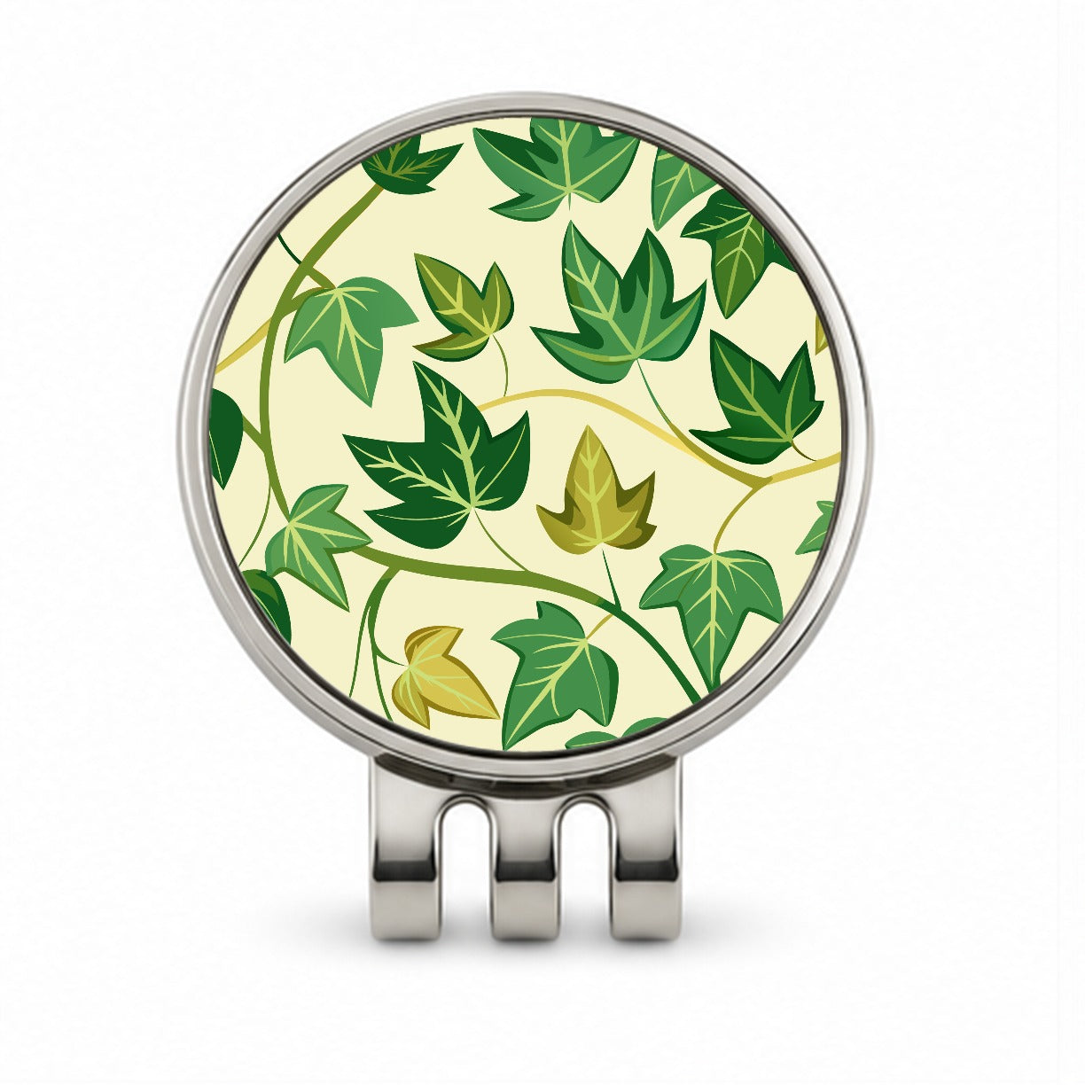 Ivy Vines Pattern Golf Hat Clip with Ball Marker