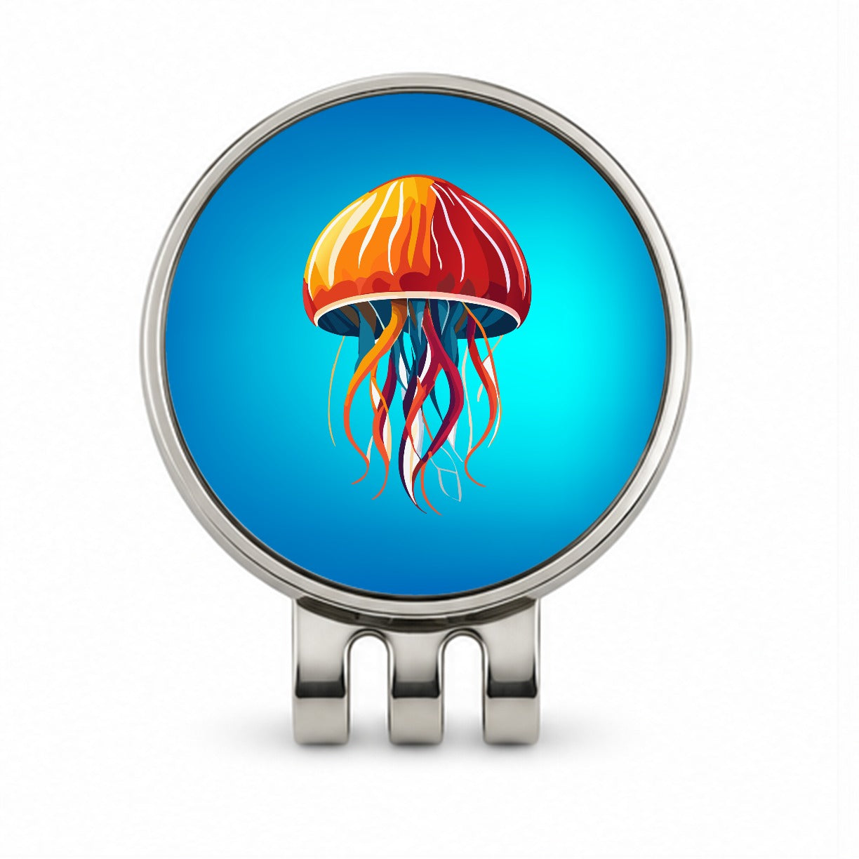 Jellyfish Jelly Fish Colorful Golf Hat Clip with Ball Marker