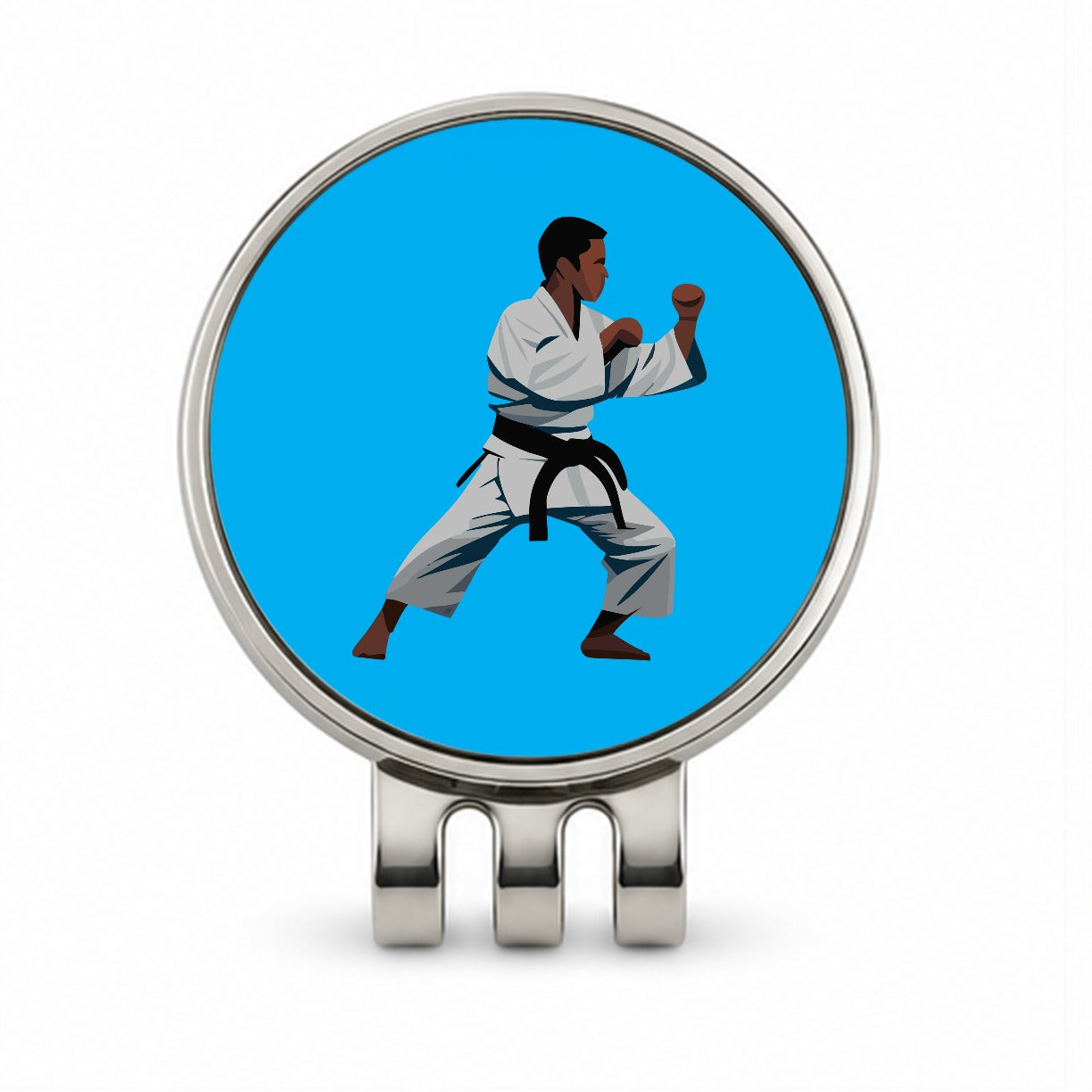 Karate Man Golf Hat Clip with Ball Marker