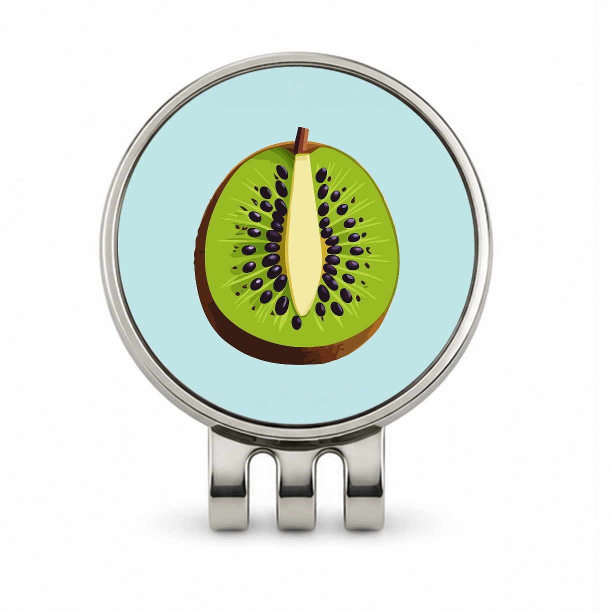 Kiwi Fruit Slice Golf Hat Clip with Ball Marker