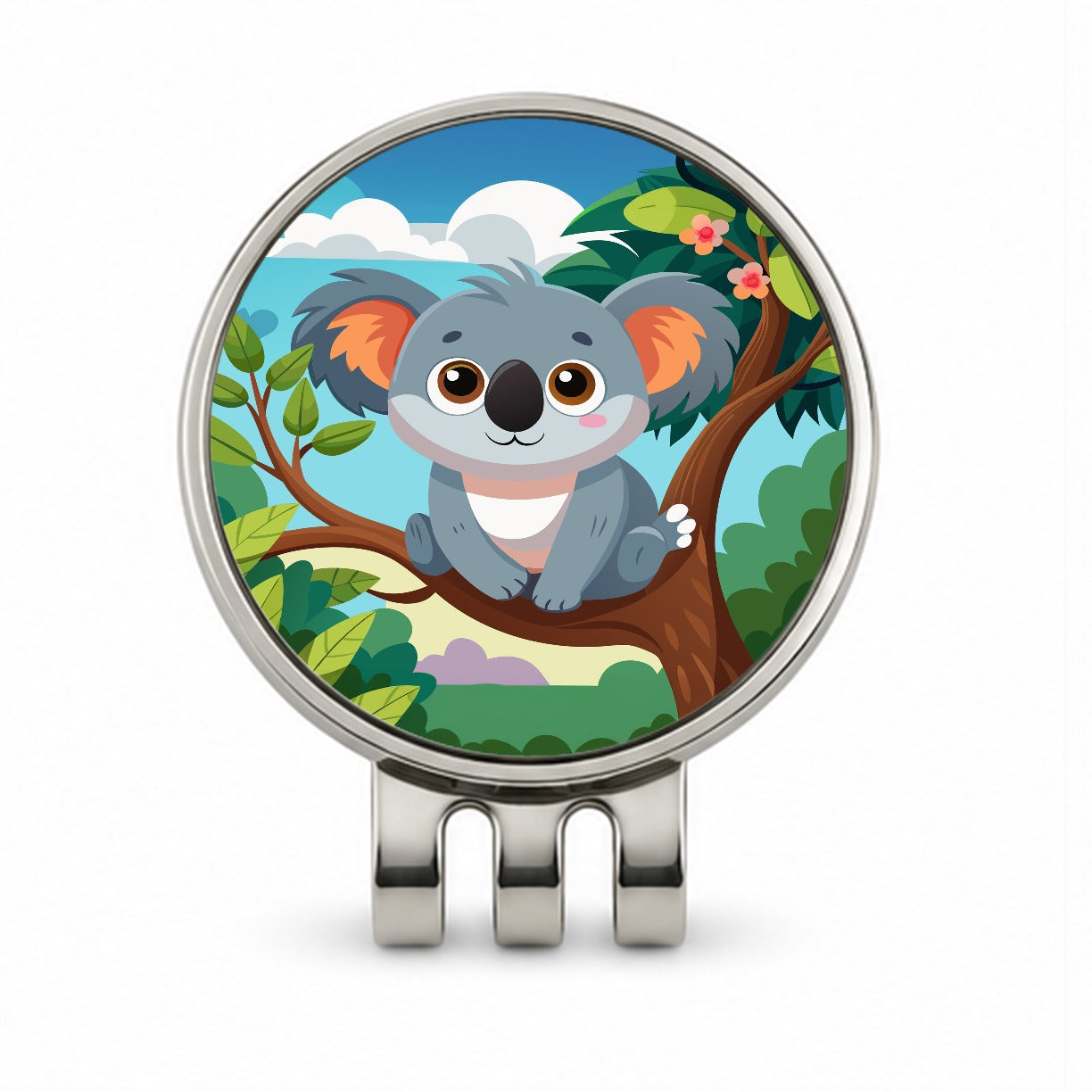 Koala Cute in Tree Golf Hat Clip with Ball Marker