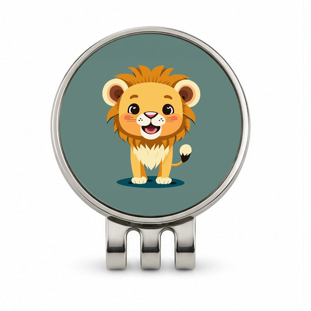 Lion Baby Smiling Standing Golf Hat Clip with Ball Marker