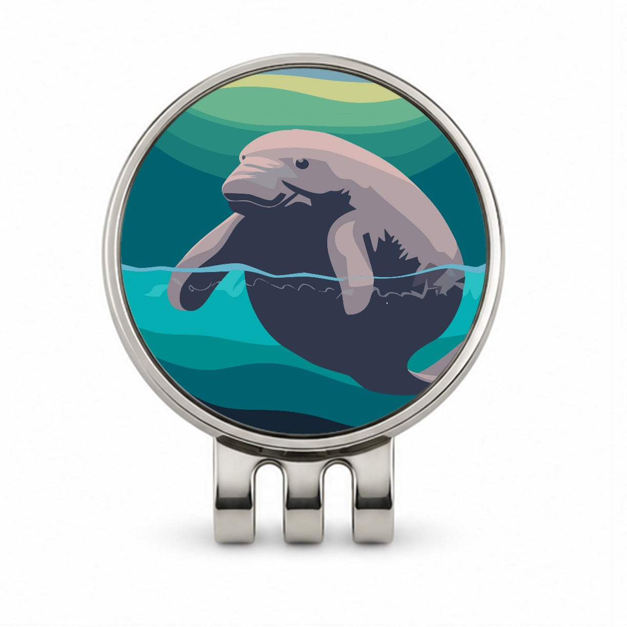 Manatee Ocean Sea Animal Golf Hat Clip with Ball Marker