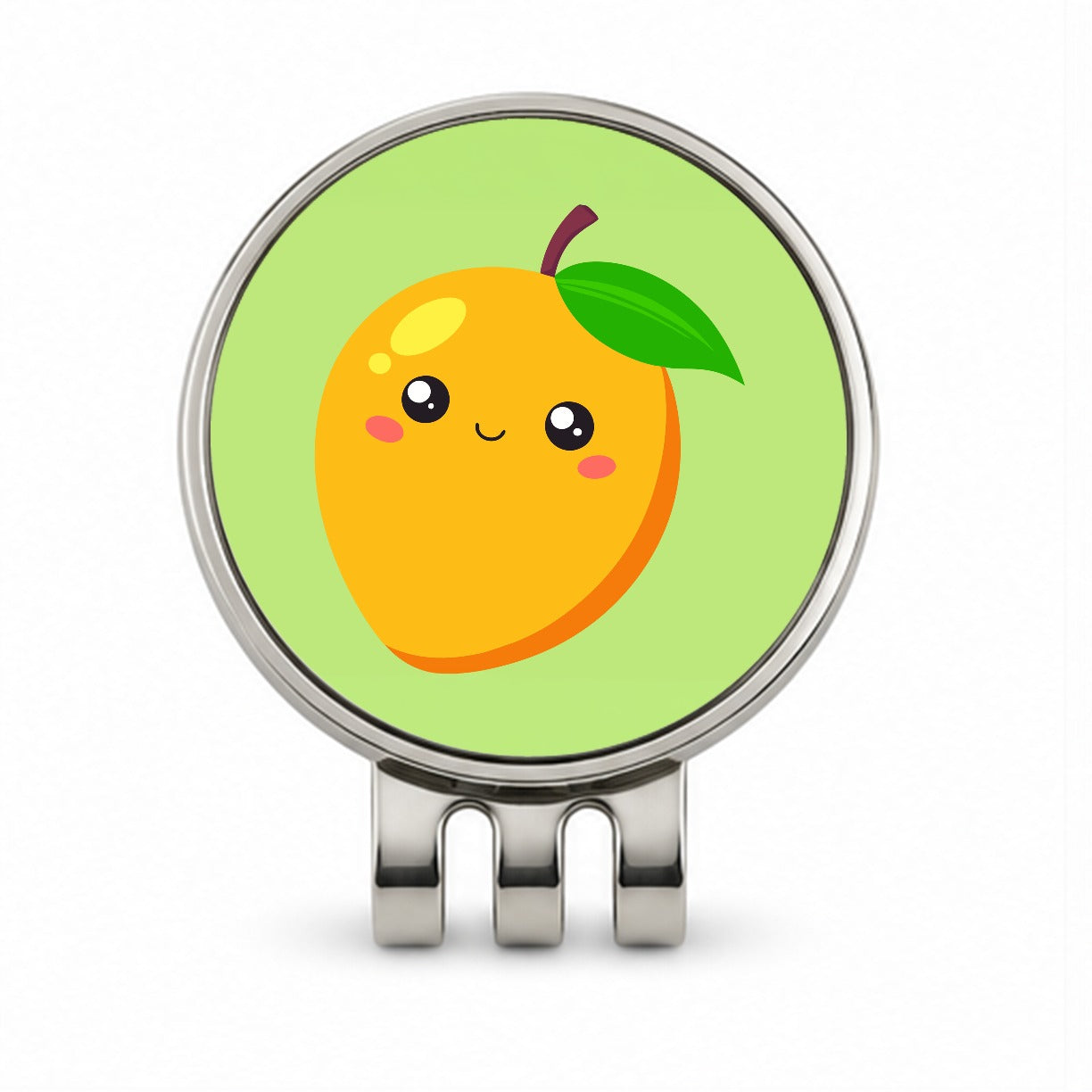 Mango Cute Happy Fruit Golf Hat Clip with Ball Marker