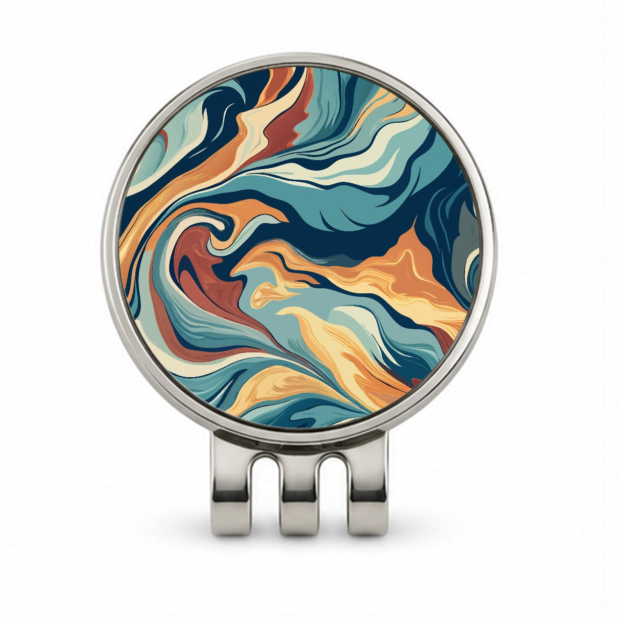 Marble Design Golf Hat Clip with Ball Marker