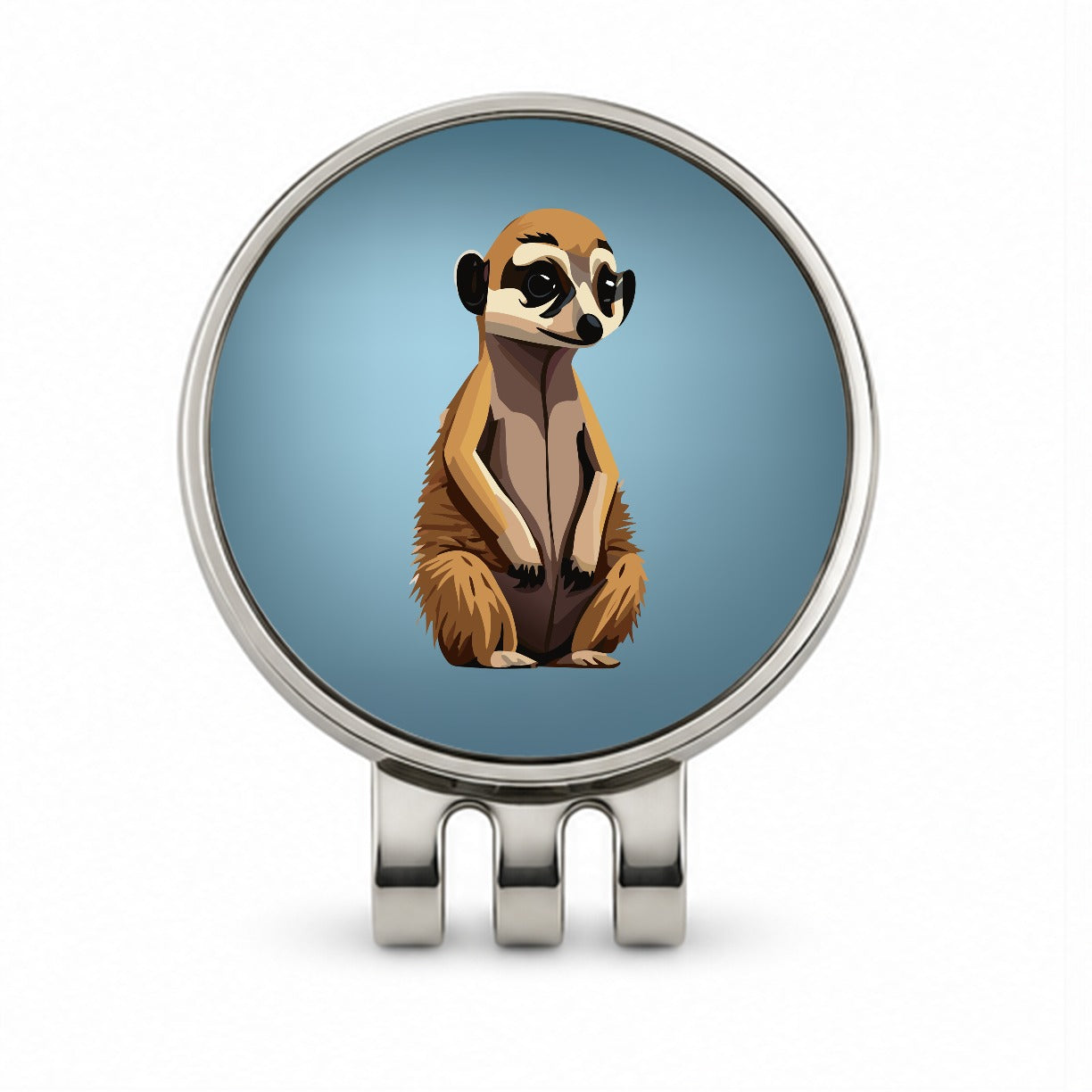 Meerkat Small Mongoose Sitting Golf Hat Clip with Ball Marker
