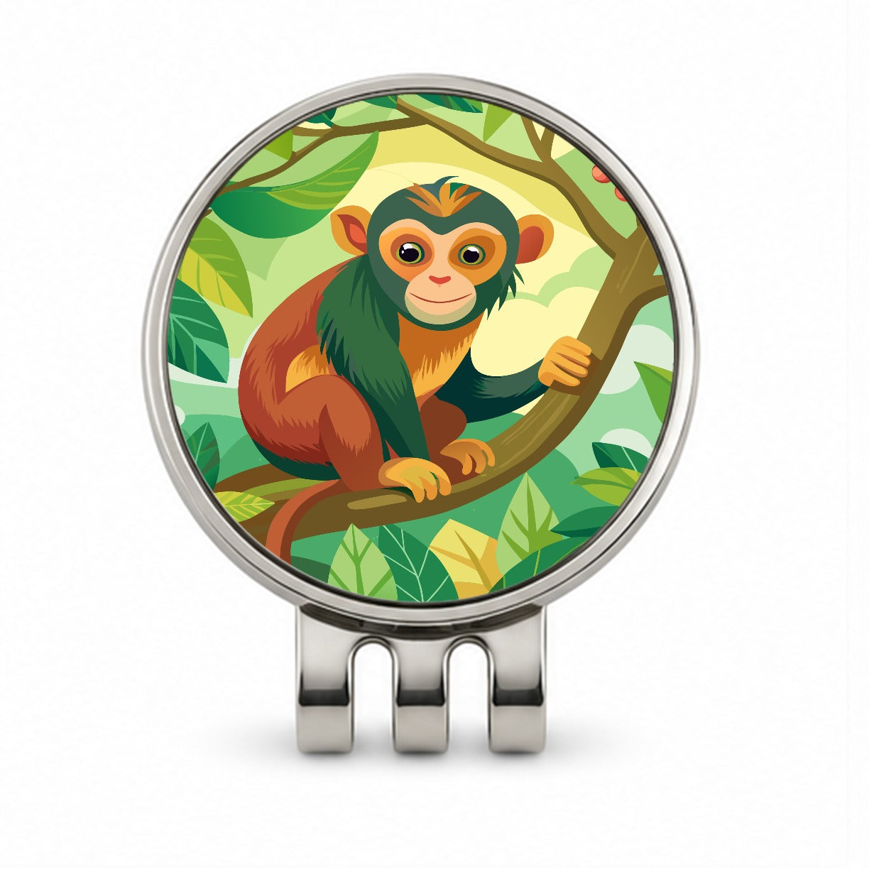 Monkey in Tree Golf Hat Clip with Ball Marker