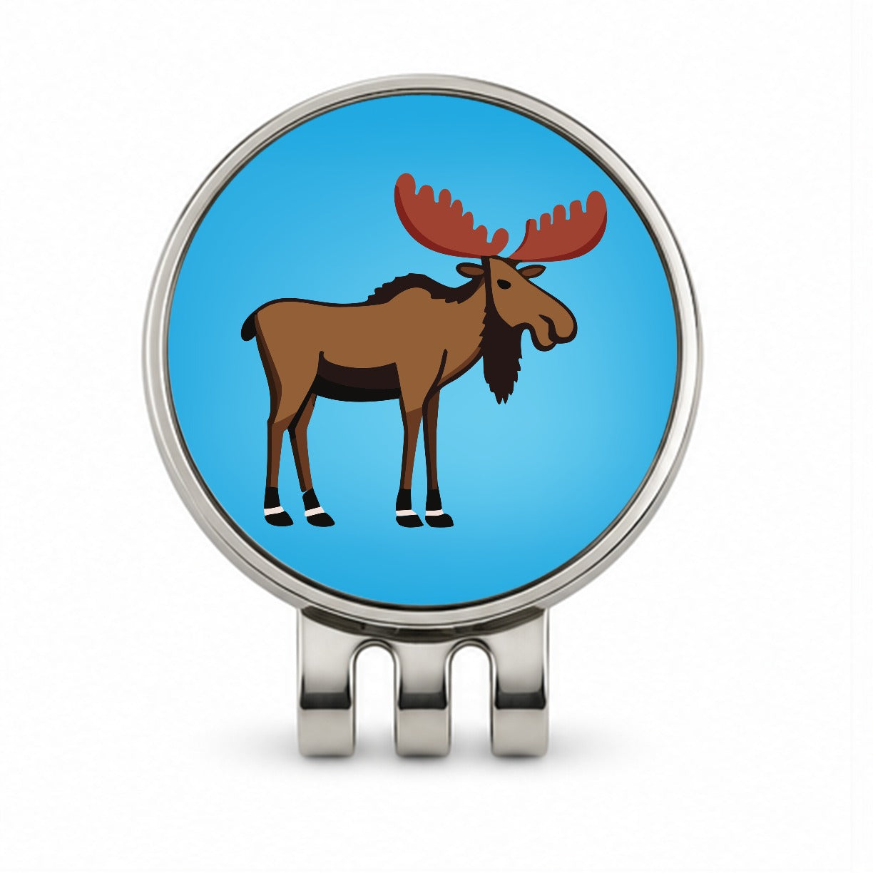 Moose Profile Golf Hat Clip with Ball Marker