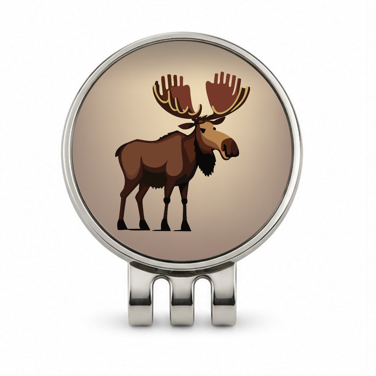 Moose Standing Golf Hat Clip with Ball Marker