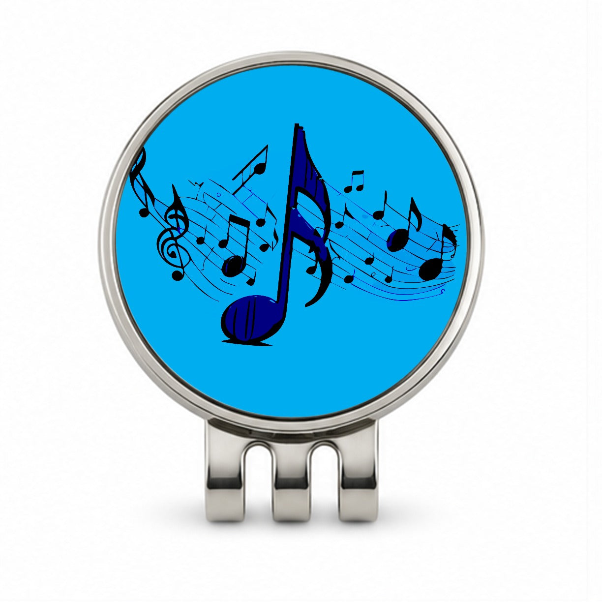 Music Notes Artistic Golf Hat Clip with Ball Marker