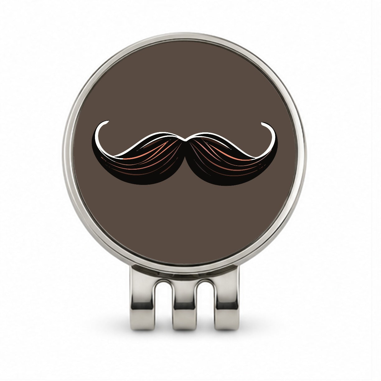 Mustache Funny Golf Hat Clip with Ball Marker