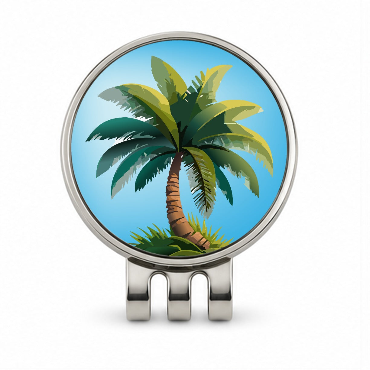 Palm Tree Lush Tropical Golf Hat Clip with Ball Marker
