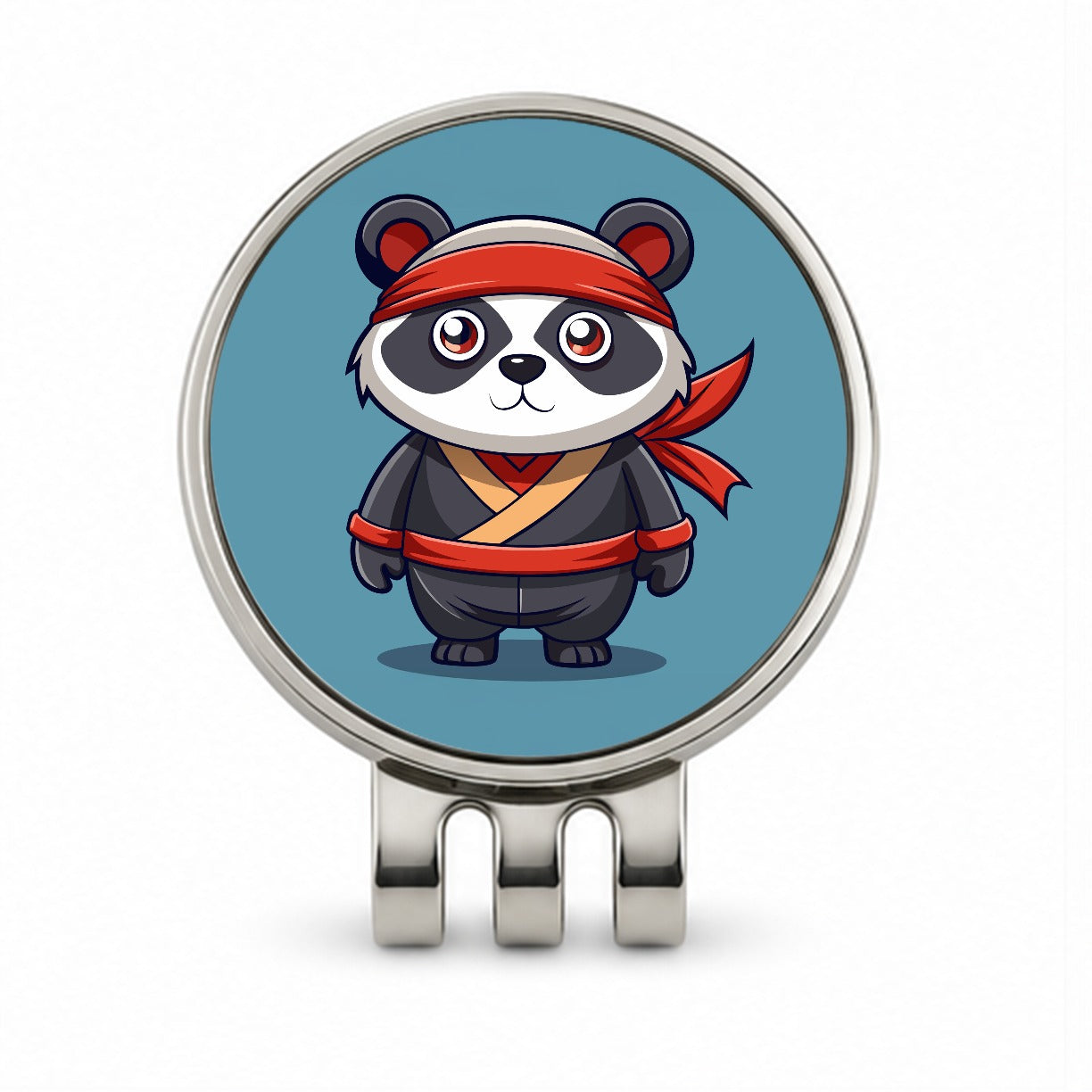 Panda Ninja Golf Hat Clip with Ball Marker
