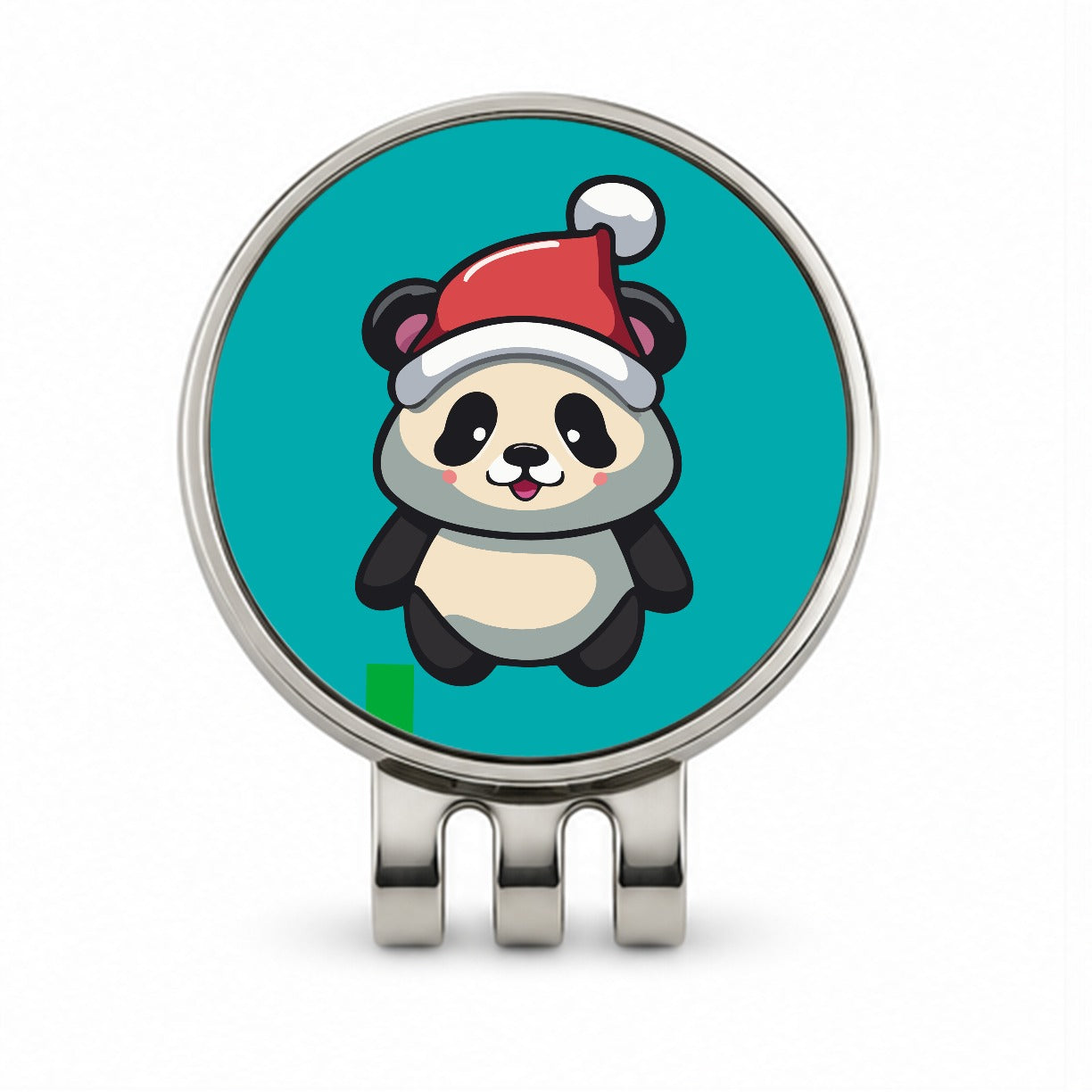 Panda Wearing Santa Hat Christmas Golf Hat Clip with Ball Marker