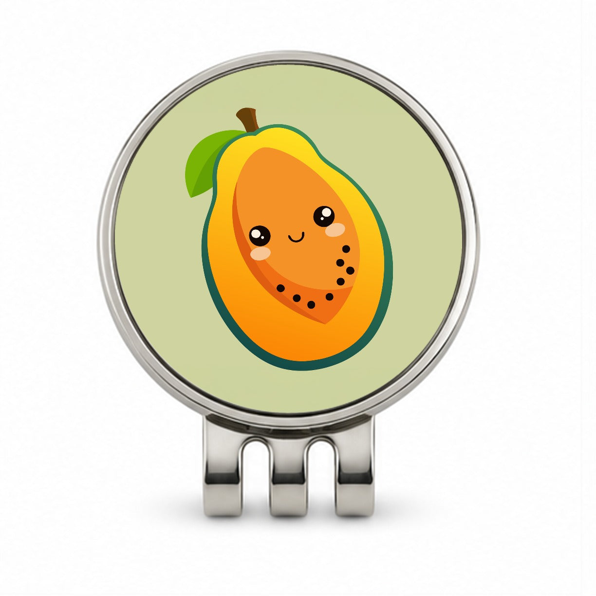 Papaya Cute Happy Fruit Golf Hat Clip with Ball Marker