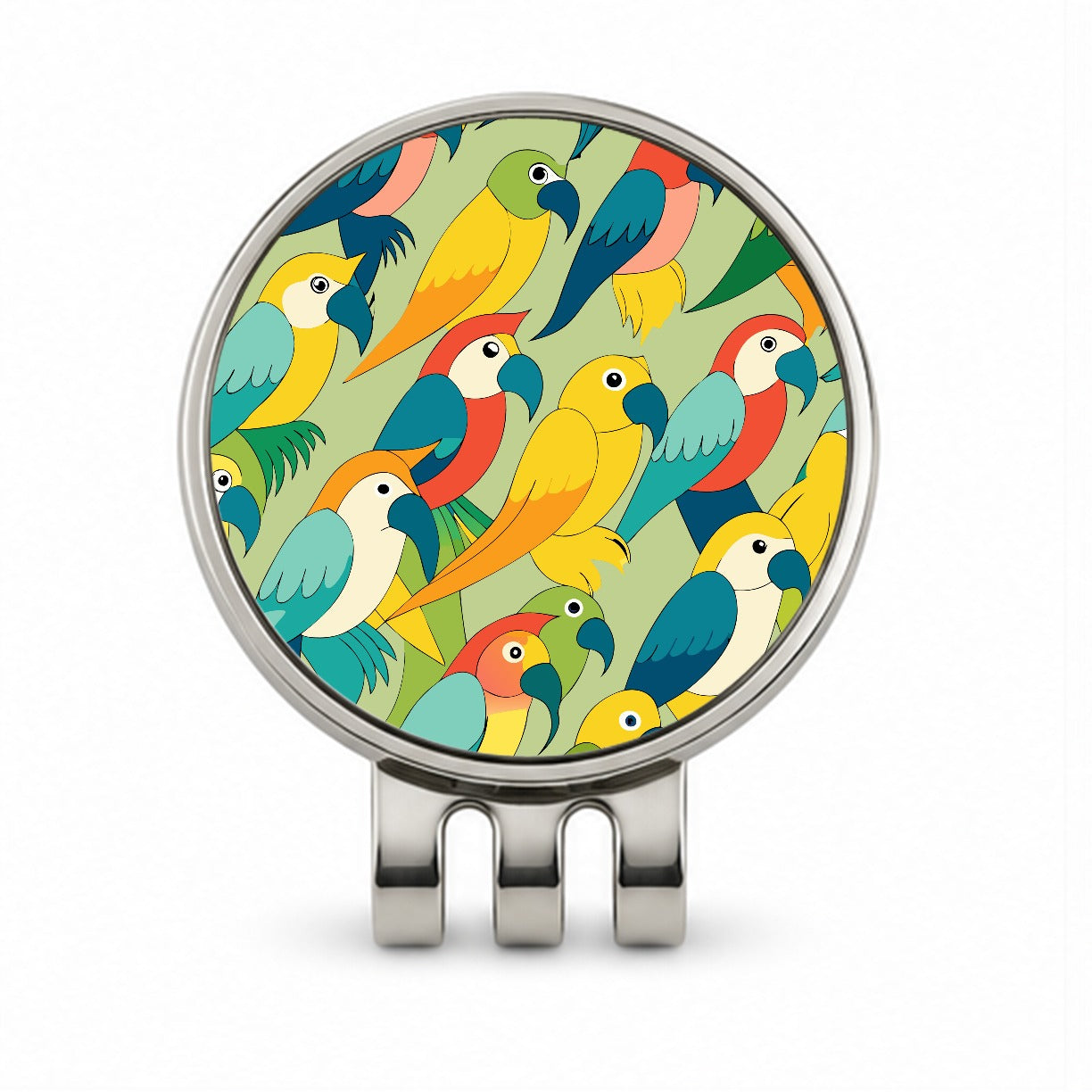 Parrots Pattern Golf Hat Clip with Ball Marker