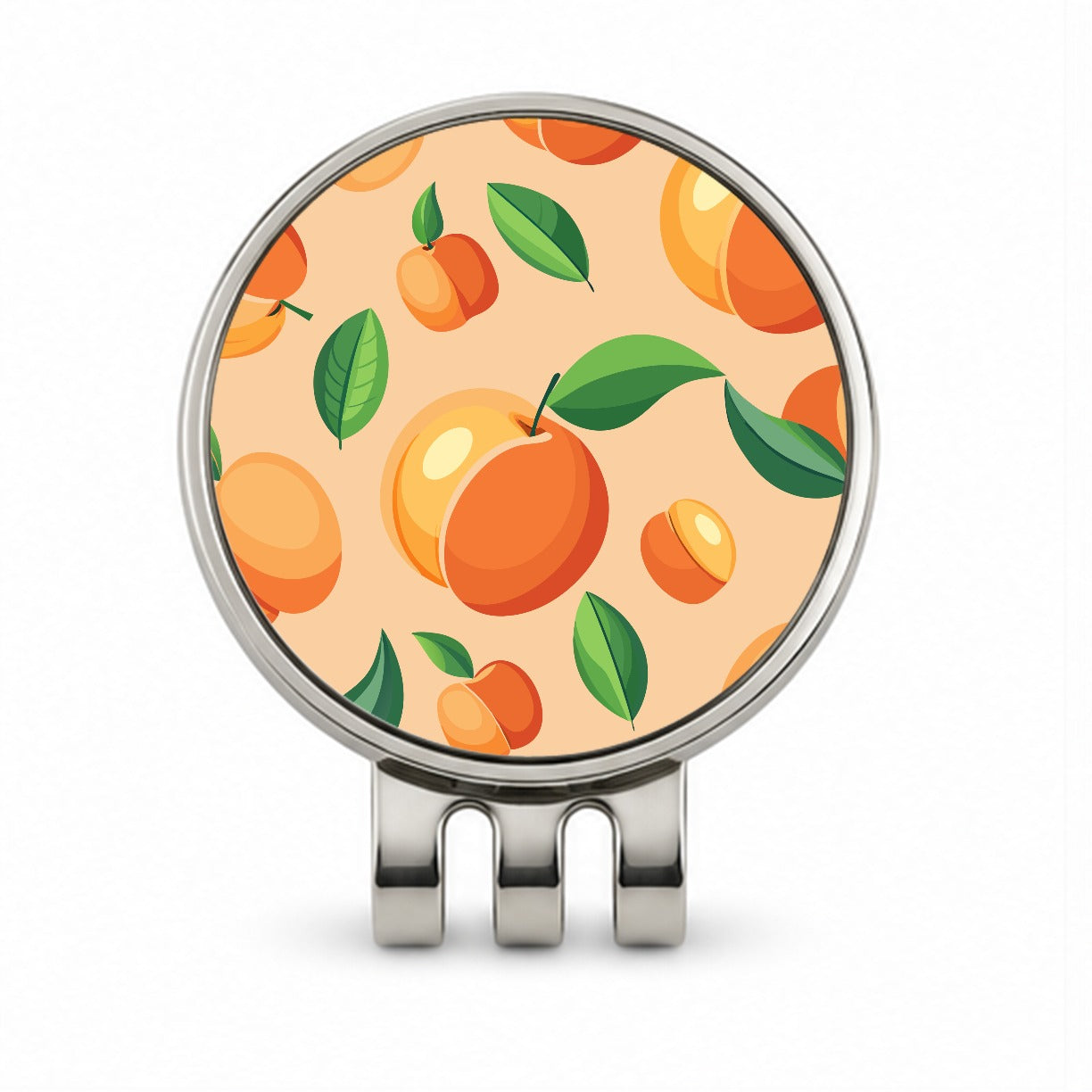 Peaches Scattered Background Pattern Golf Hat Clip with Ball Marker