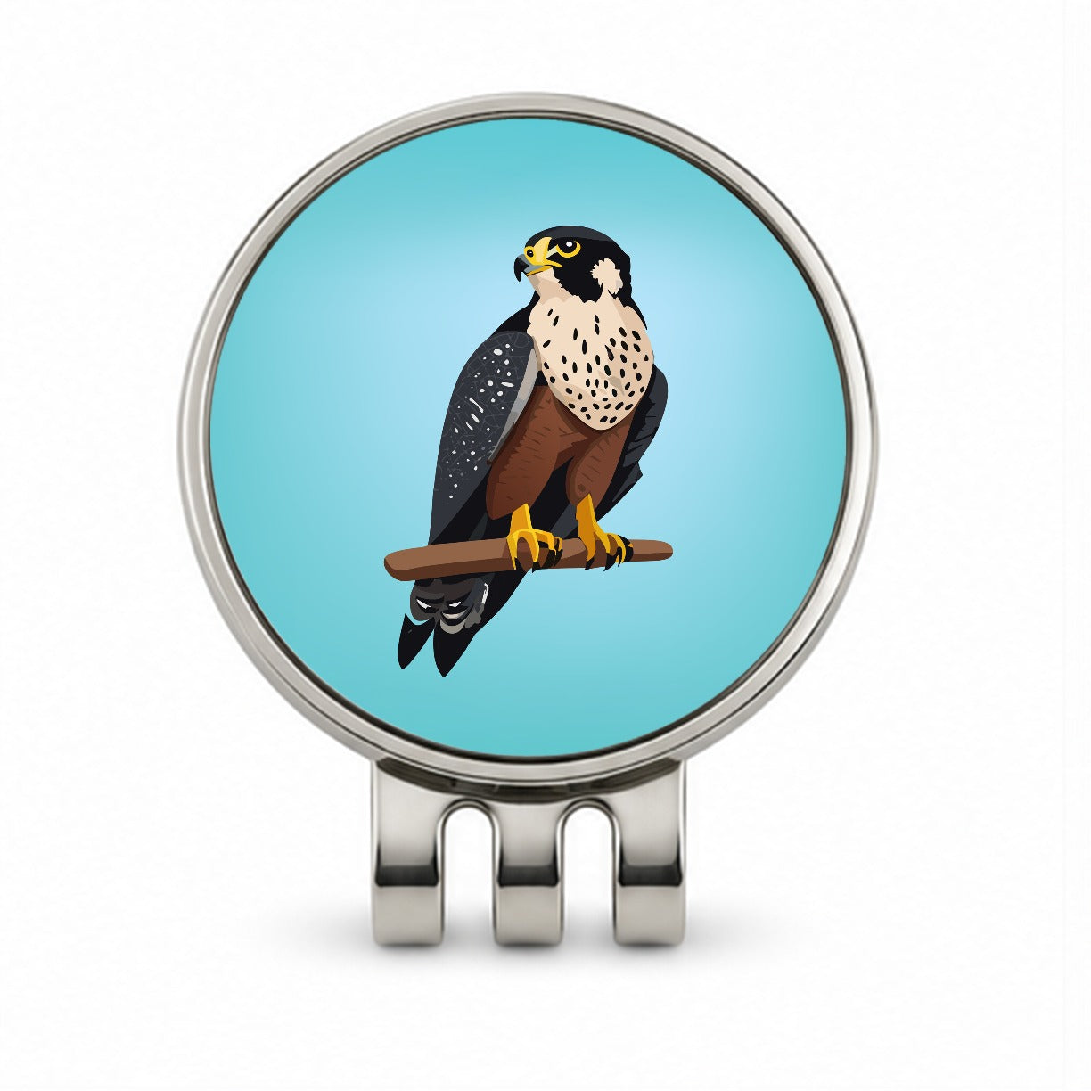Peregrine Falcon Bird Golf Hat Clip with Ball Marker