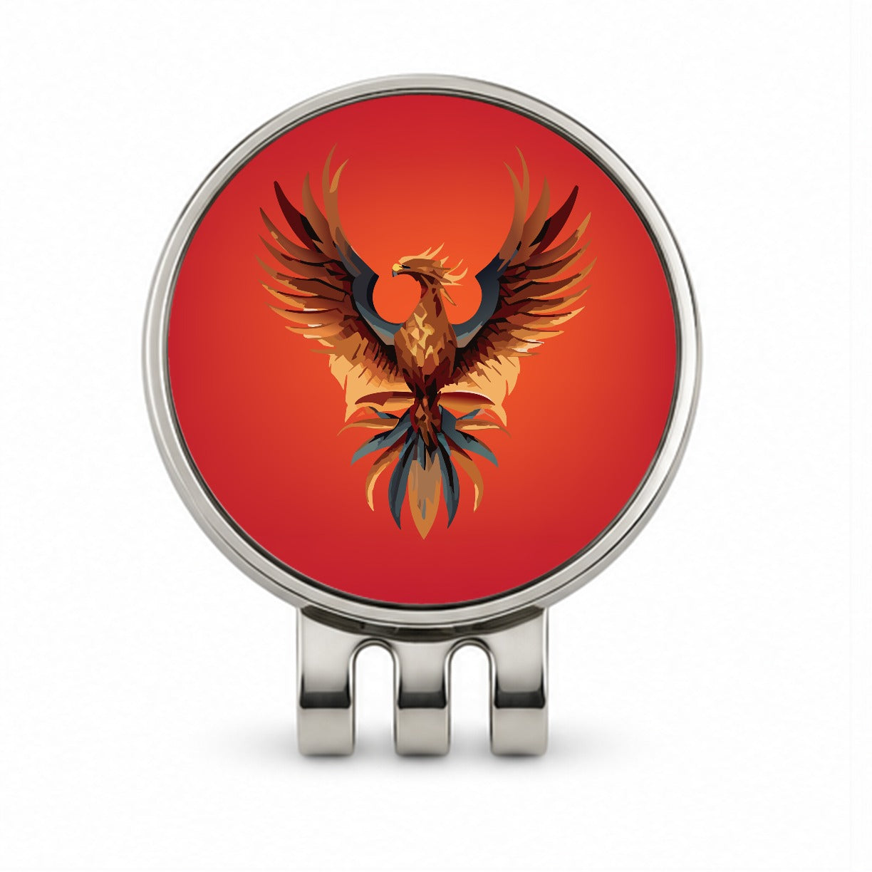 Phoenix Mythical Spiritual Bird Golf Hat Clip with Ball Marker