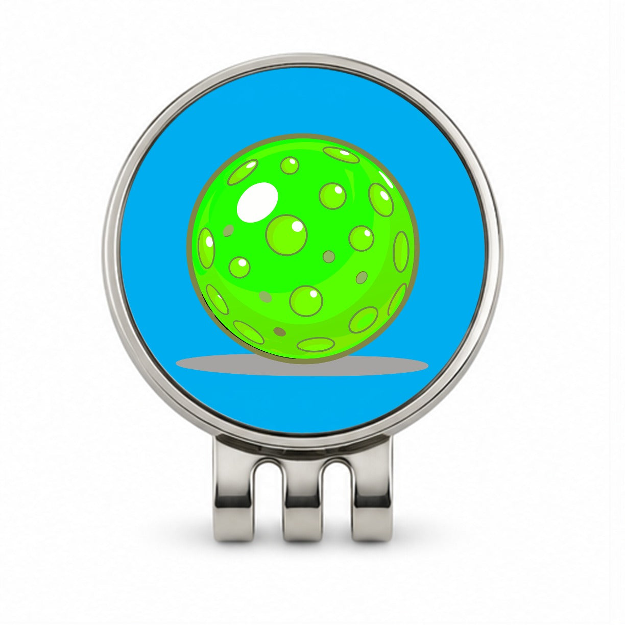 Pickleball Ball Green Golf Hat Clip with Ball Marker