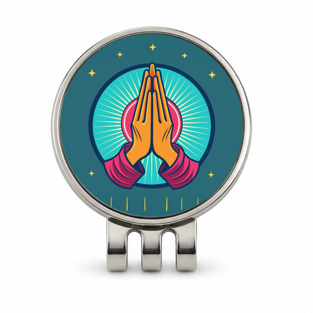 Prayer Praying Pleading Hands Christian Religion Golf Hat Clip with Ball Marker