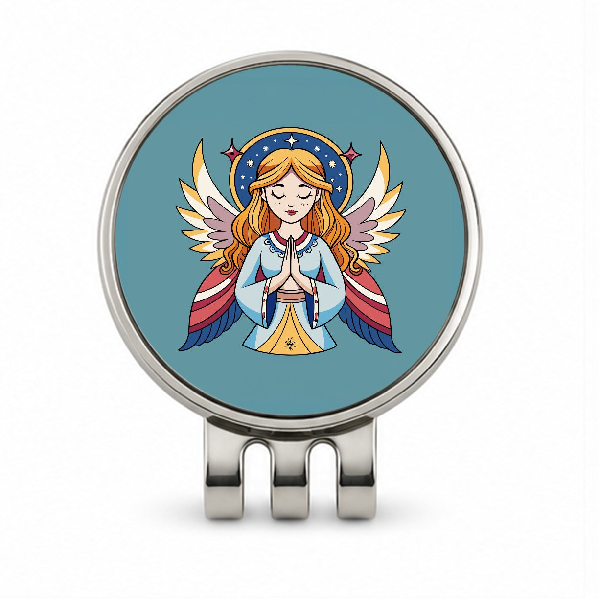 Praying Angel Christian Inspirational Prayer Golf Hat Clip with Ball Marker