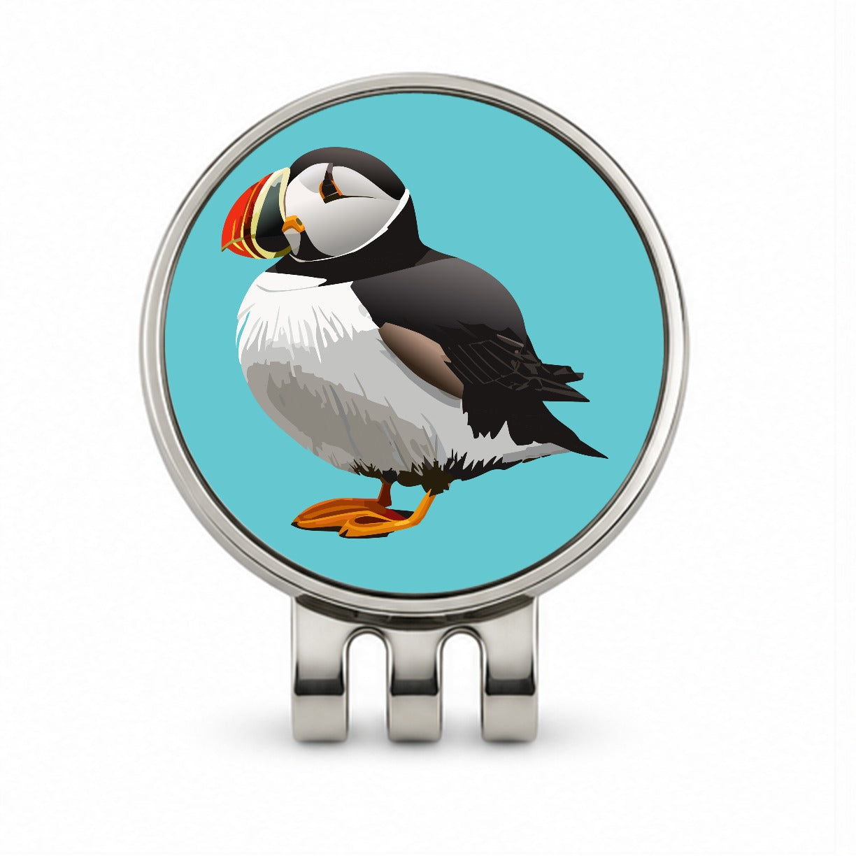 Puffin Seabird Bird Golf Hat Clip with Ball Marker