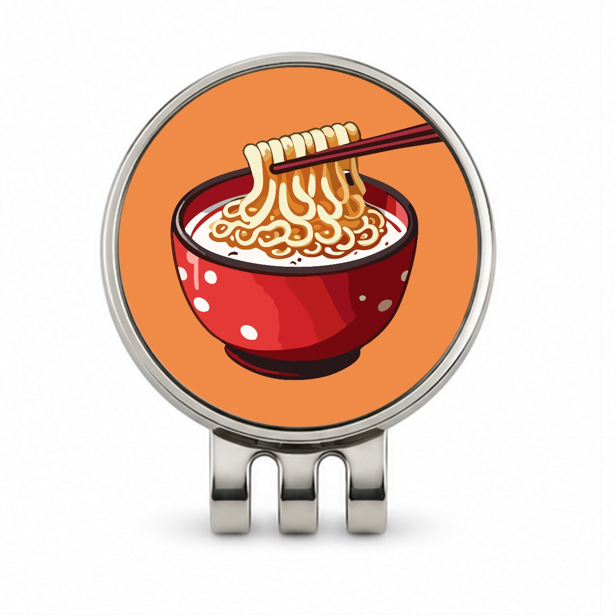 Ramen Red Bowl Chopsticks Food Golf Hat Clip with Ball Marker