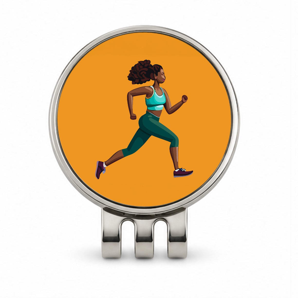 Running Jogging Woman Exercise Golf Hat Clip with Ball Marker
