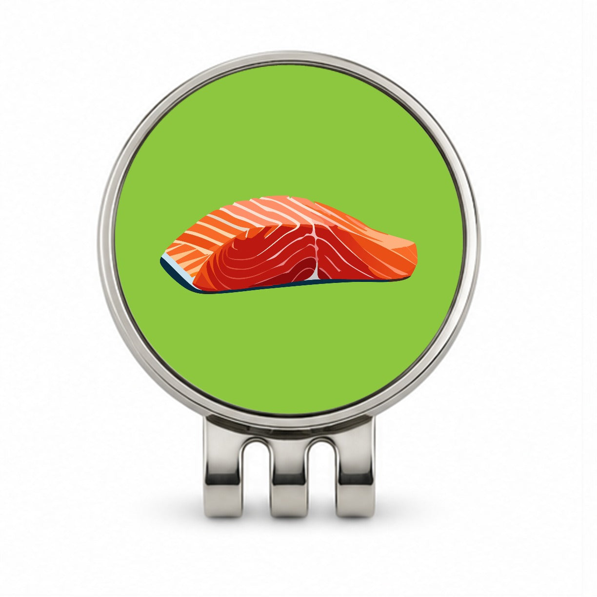 Salmon Fresh Fish Fillet Sockeye Atlantic Golf Hat Clip with Ball Marker