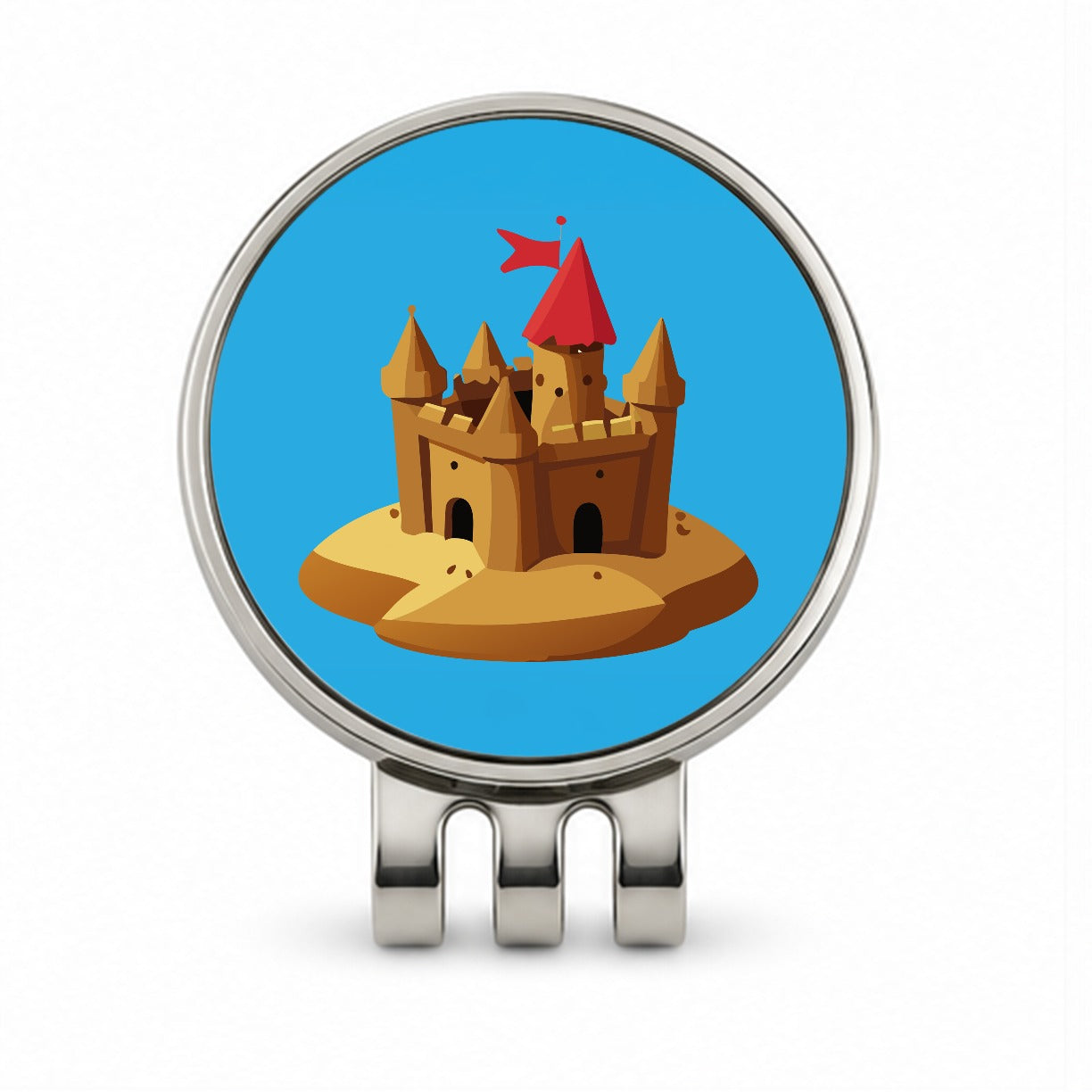 Sand Castle Beach Golf Hat Clip with Ball Marker