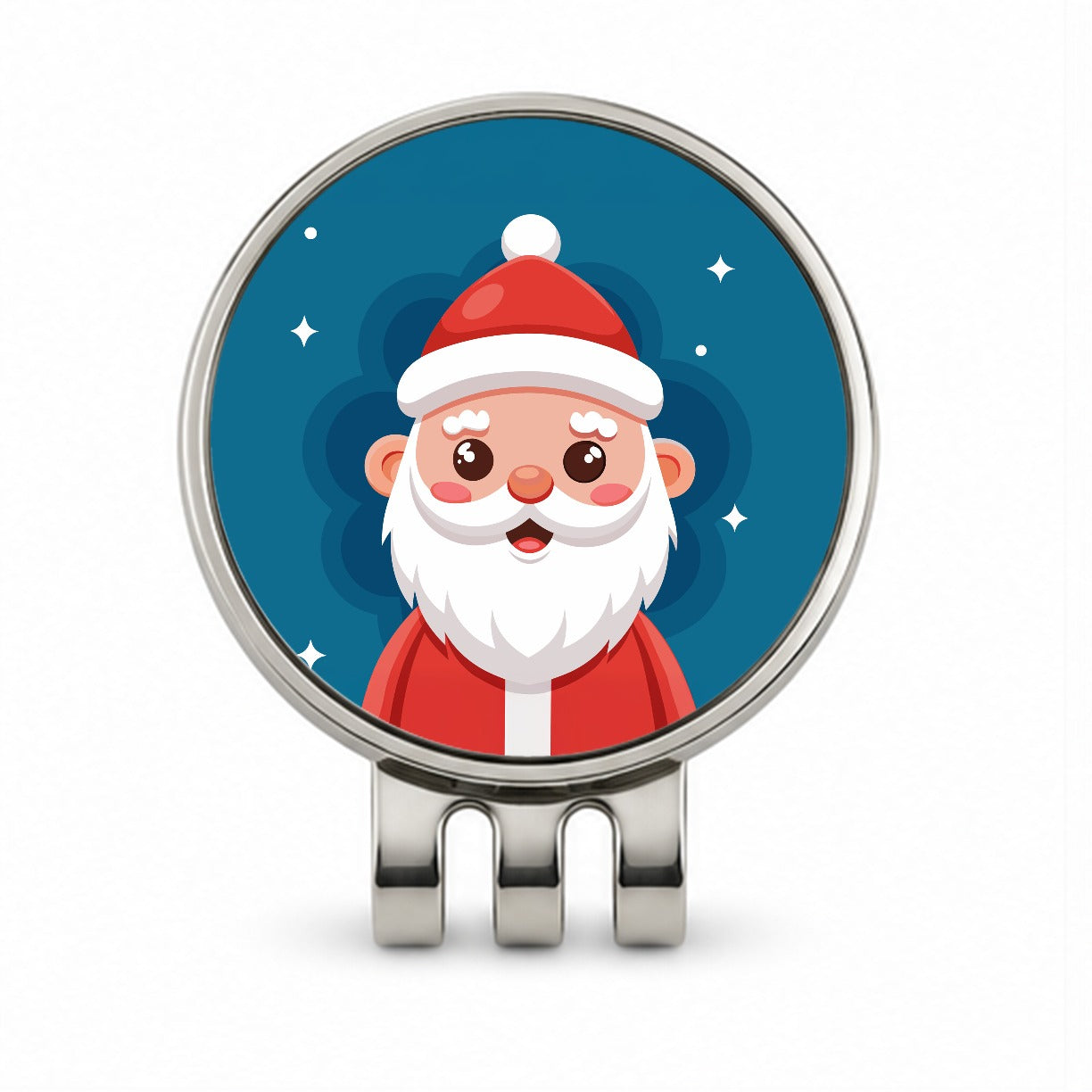 Santa Cute Xmas Christmas Golf Hat Clip with Ball Marker
