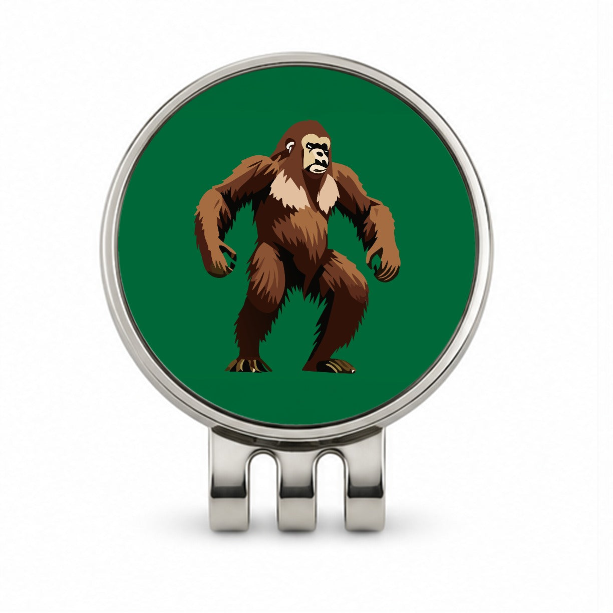 Sasquatch Bigfoot Standing Golf Hat Clip with Ball Marker