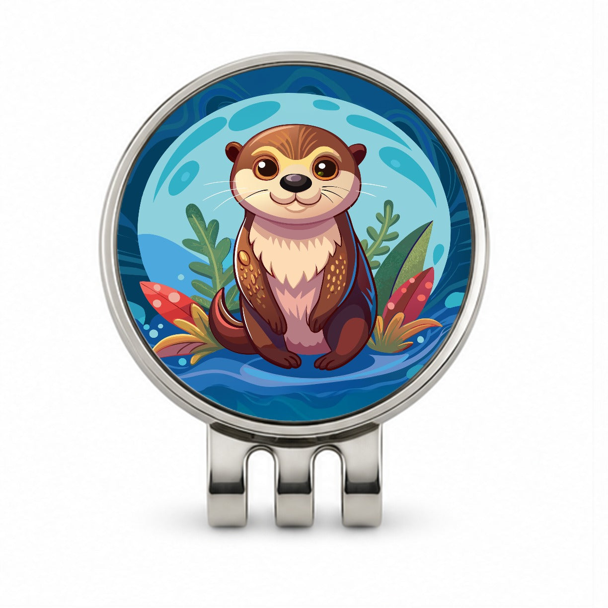 Sea Otter Cute Golf Hat Clip with Ball Marker
