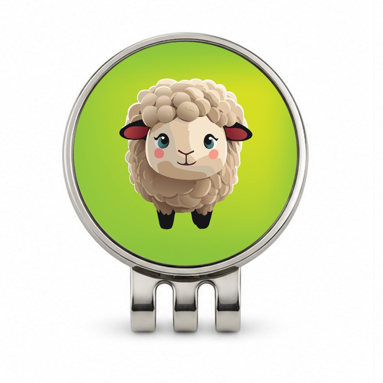 Sheep Chibi Standing Golf Hat Clip with Ball Marker