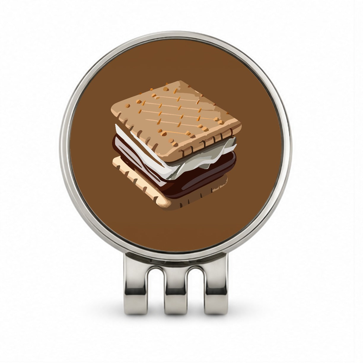 S'mores Marshmallow Camping Food Golf Hat Clip with Ball Marker