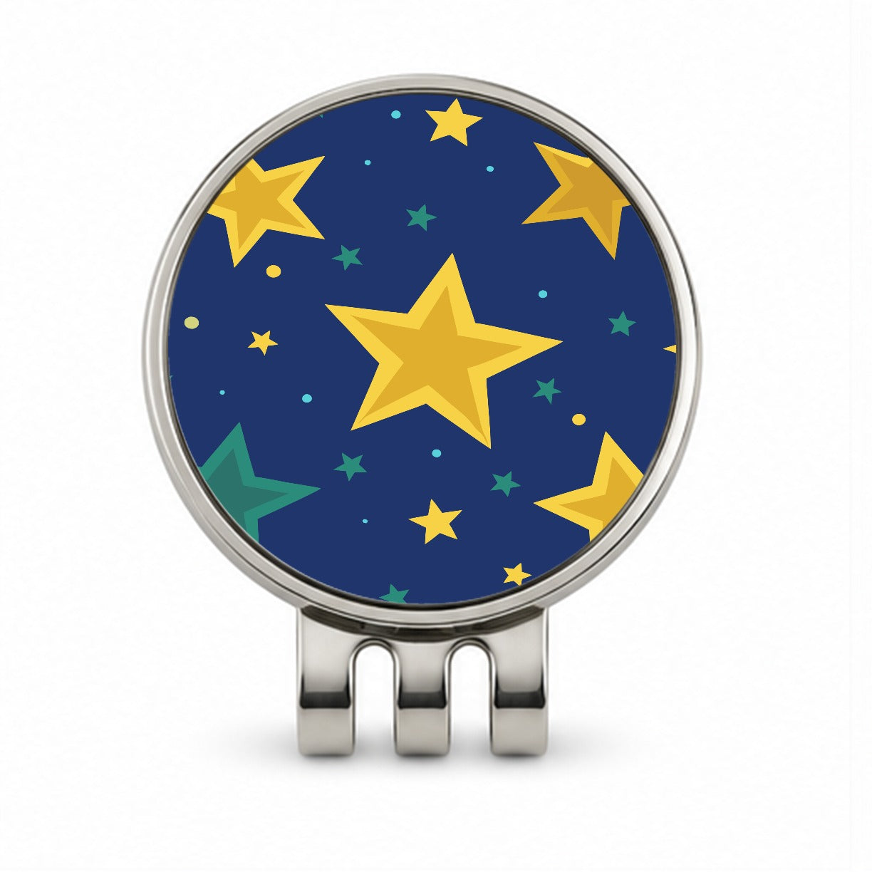 Stars Scattered Background Golf Hat Clip with Ball Marker