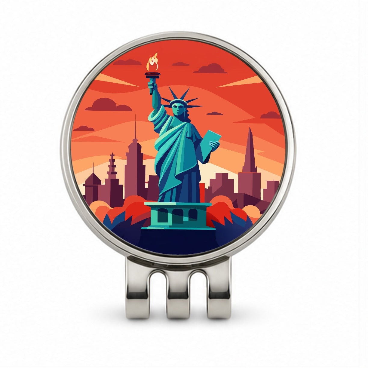 Statue of Liberty Golf Hat Clip with Ball Marker