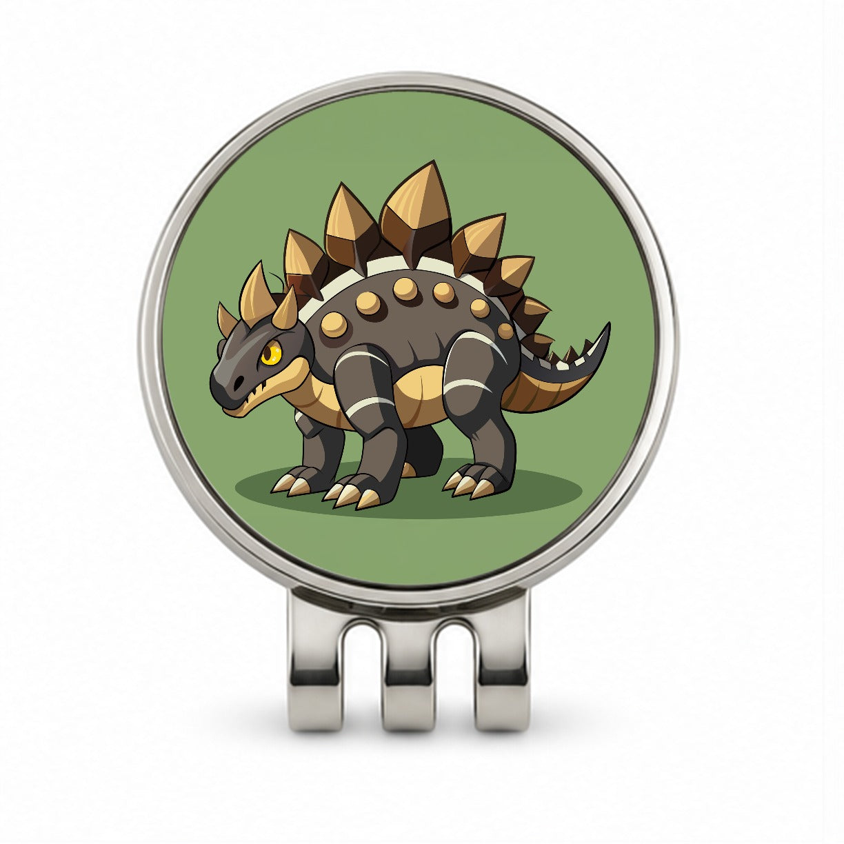 Stegosaurus Armored Dinosaur Golf Hat Clip with Ball Marker