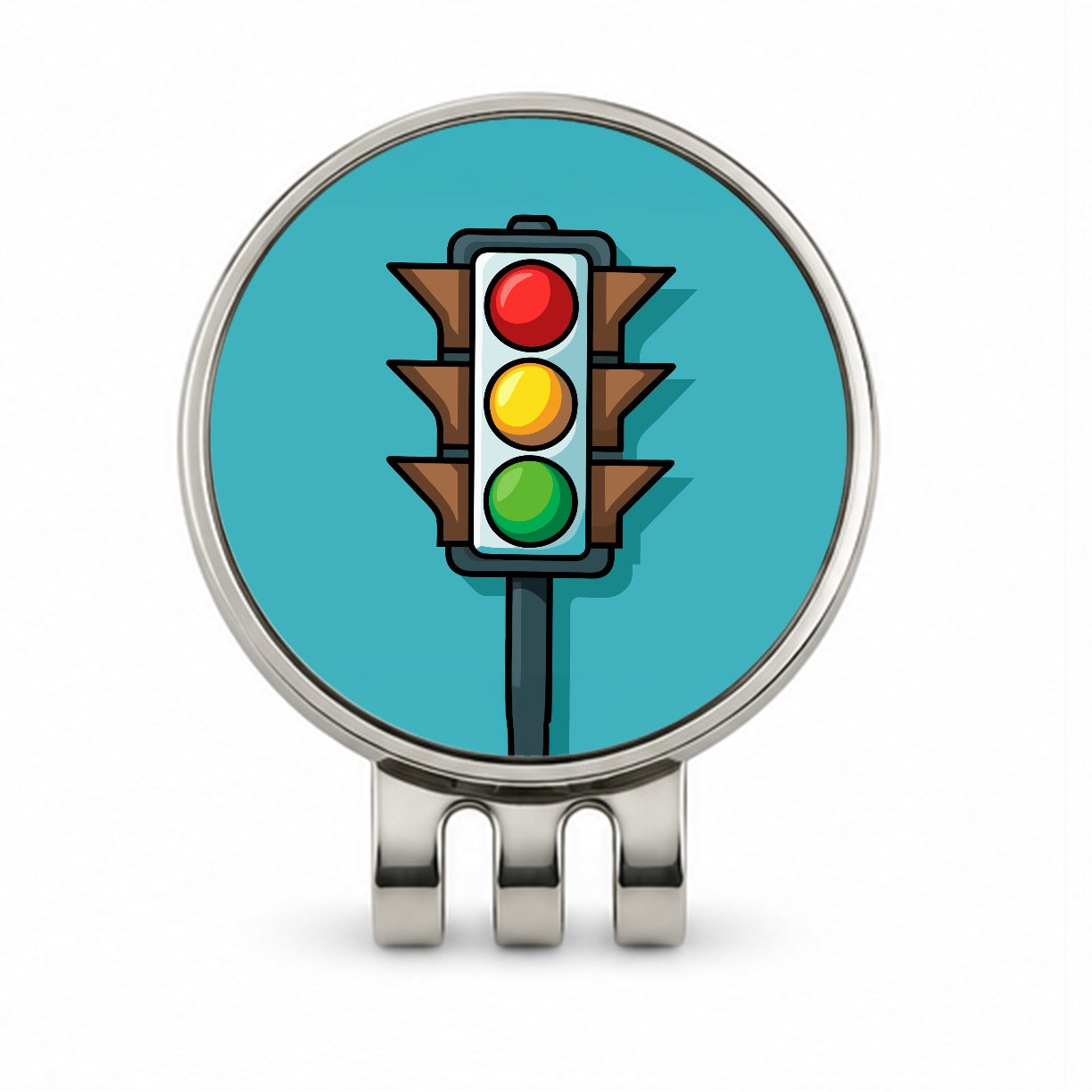 Stop Light Colorful Golf Hat Clip with Ball Marker