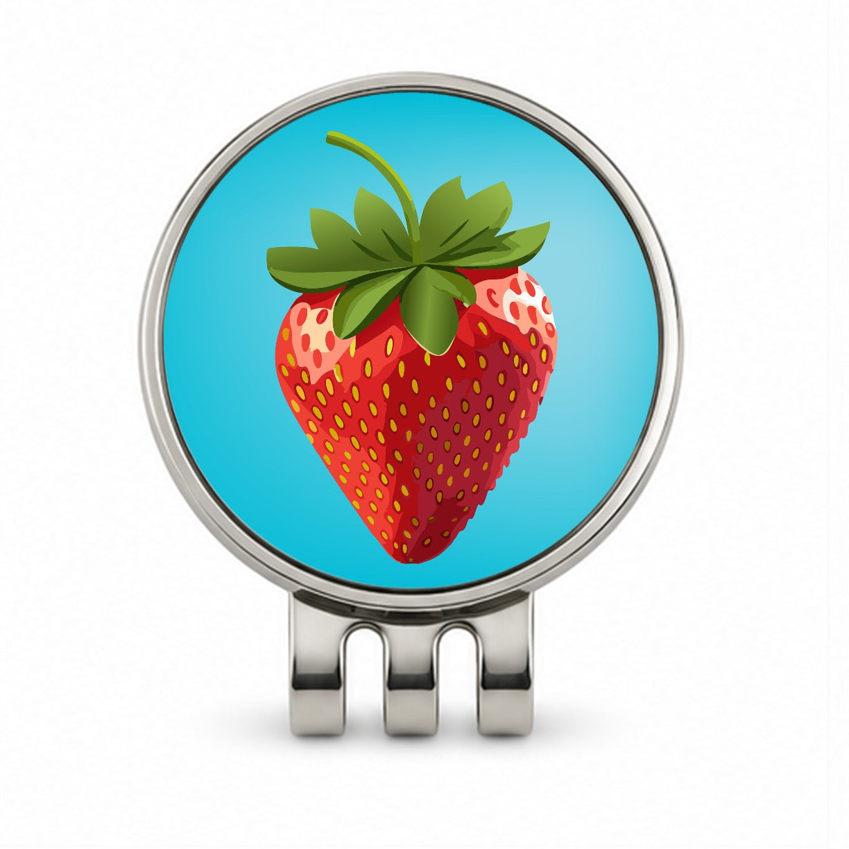 Strawberry Fruit Golf Hat Clip with Ball Marker