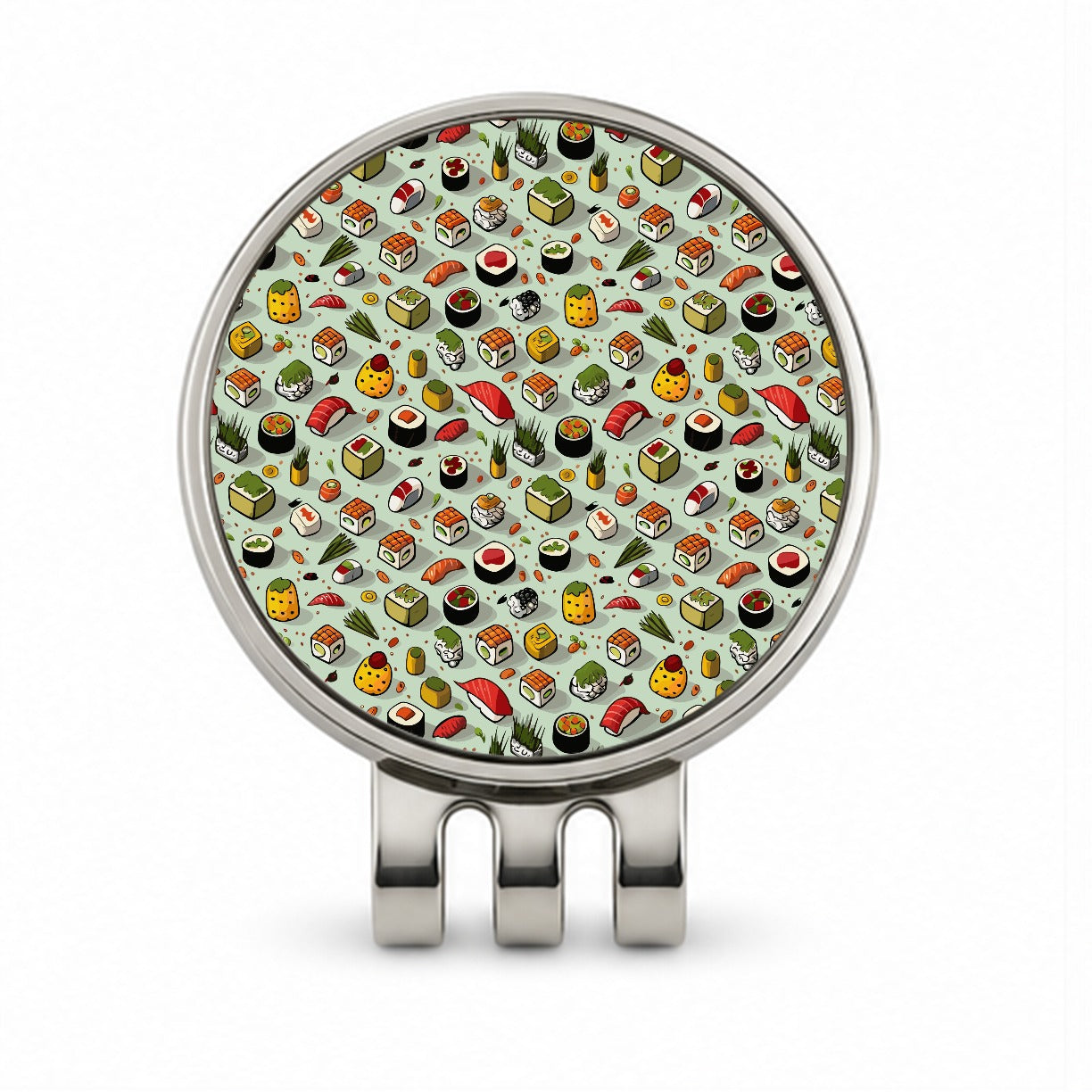 Sushi Food Fun Pattern Golf Hat Clip with Ball Marker