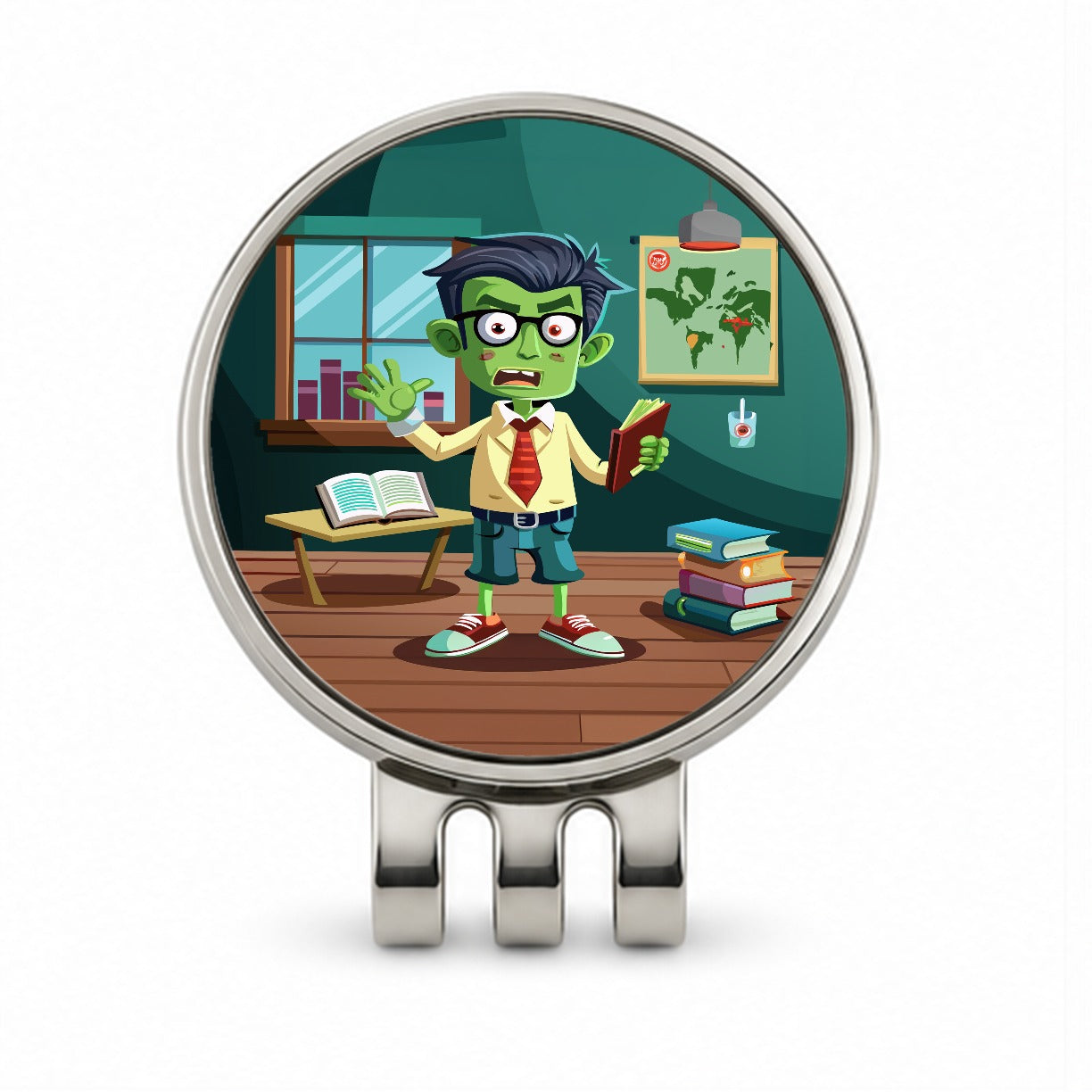 Teacher Zombie Man Male Funny Golf Hat Clip with Ball Marker