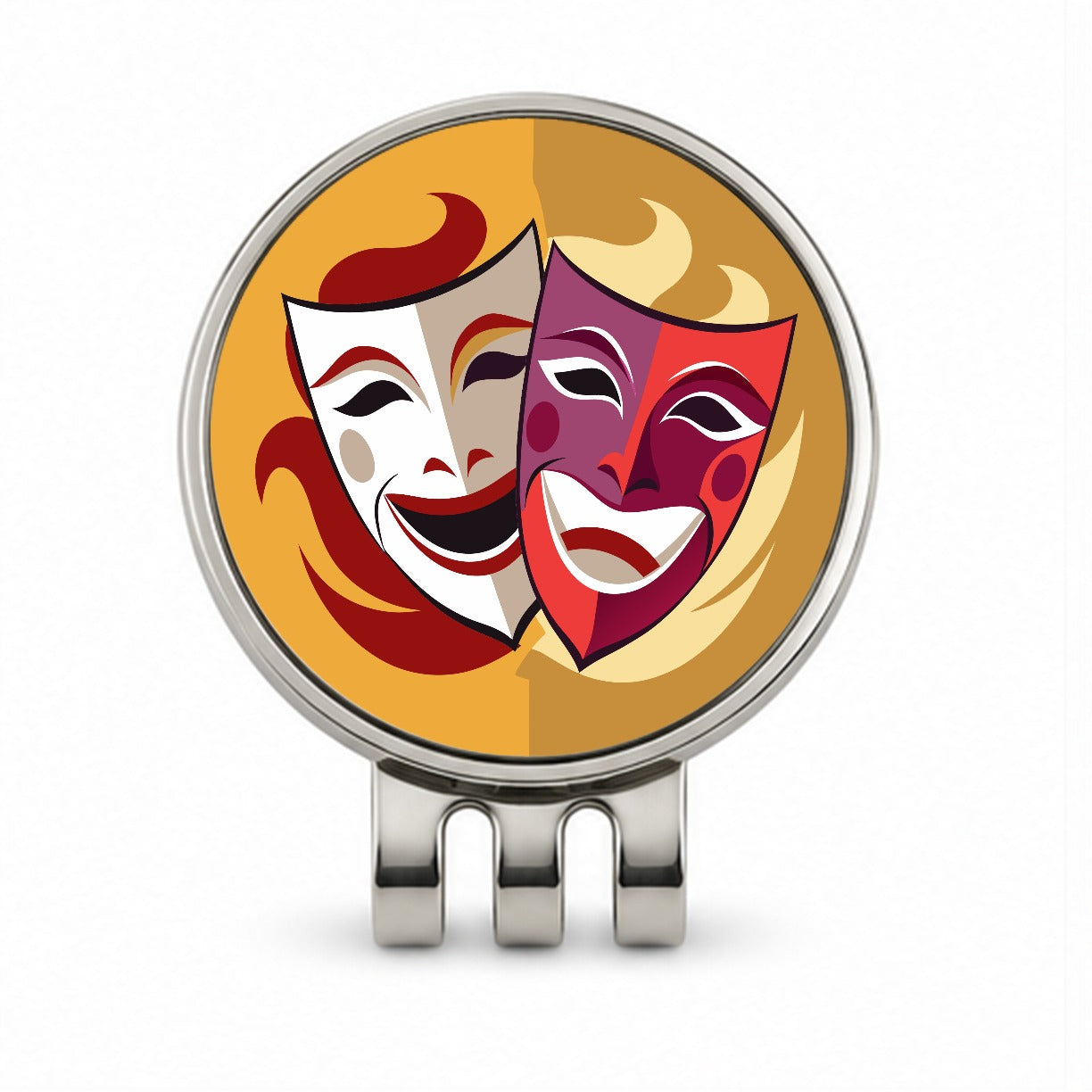 Theater Drama Masks Theatre Acting Actors Golf Hat Clip with Ball Marker
