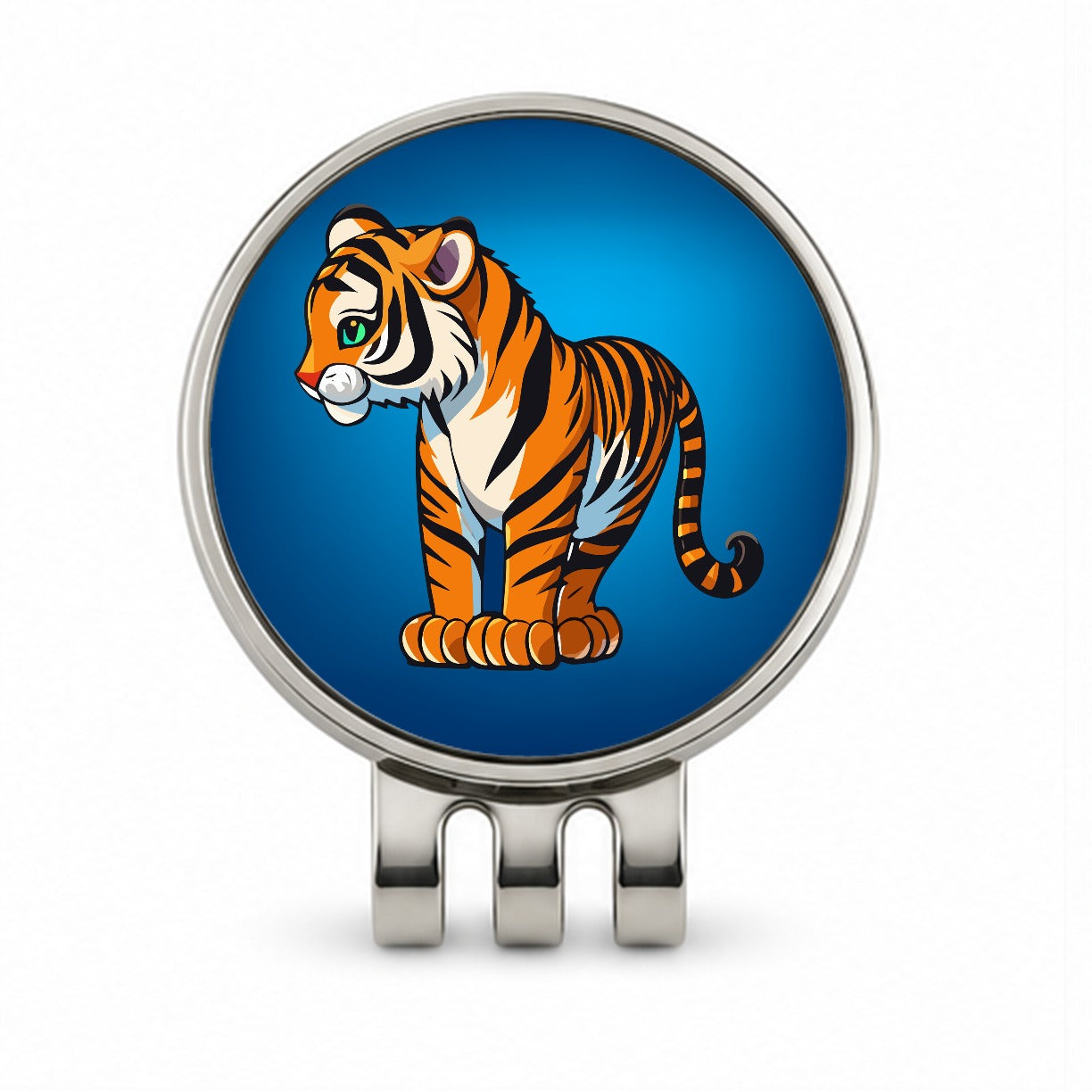 Tiger Cute Standing Golf Hat Clip with Ball Marker
