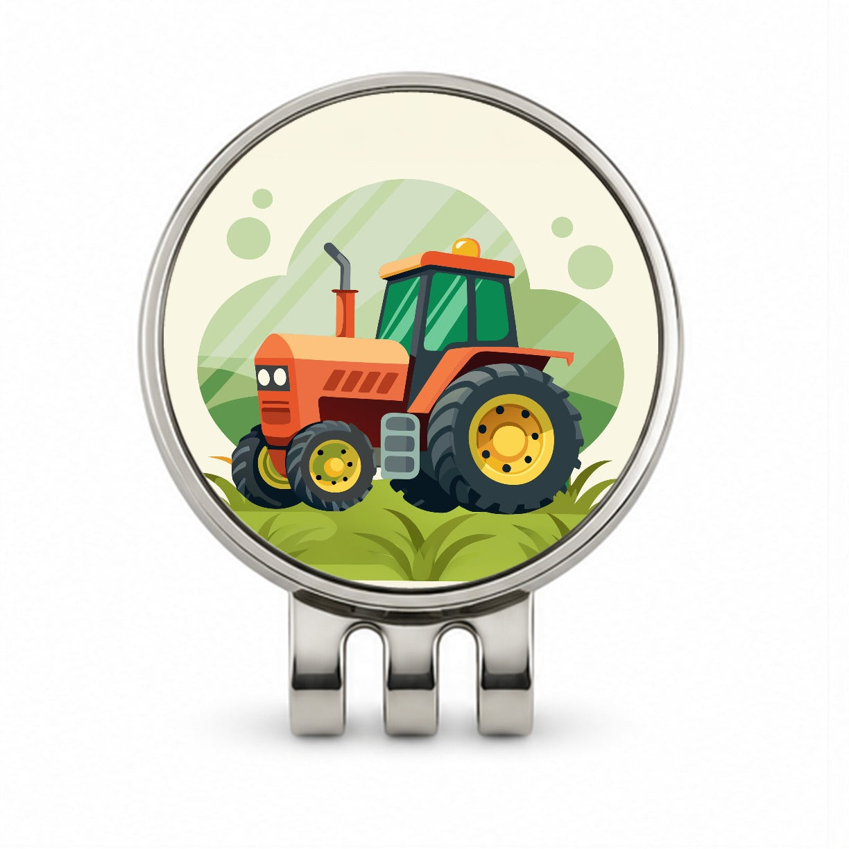 Tractor Cartoon Golf Hat Clip with Ball Marker