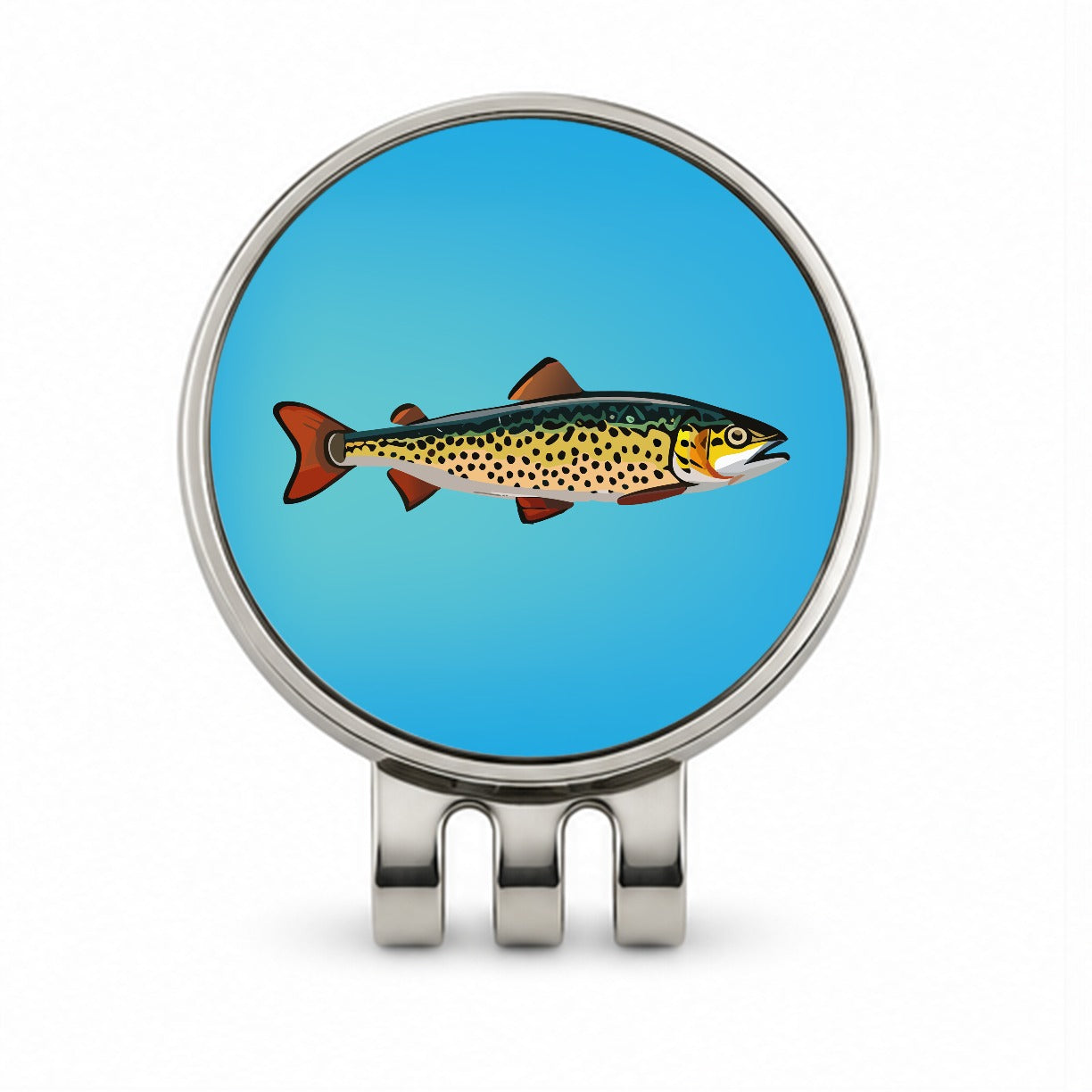 Trout Fish Fishing Golf Hat Clip with Ball Marker