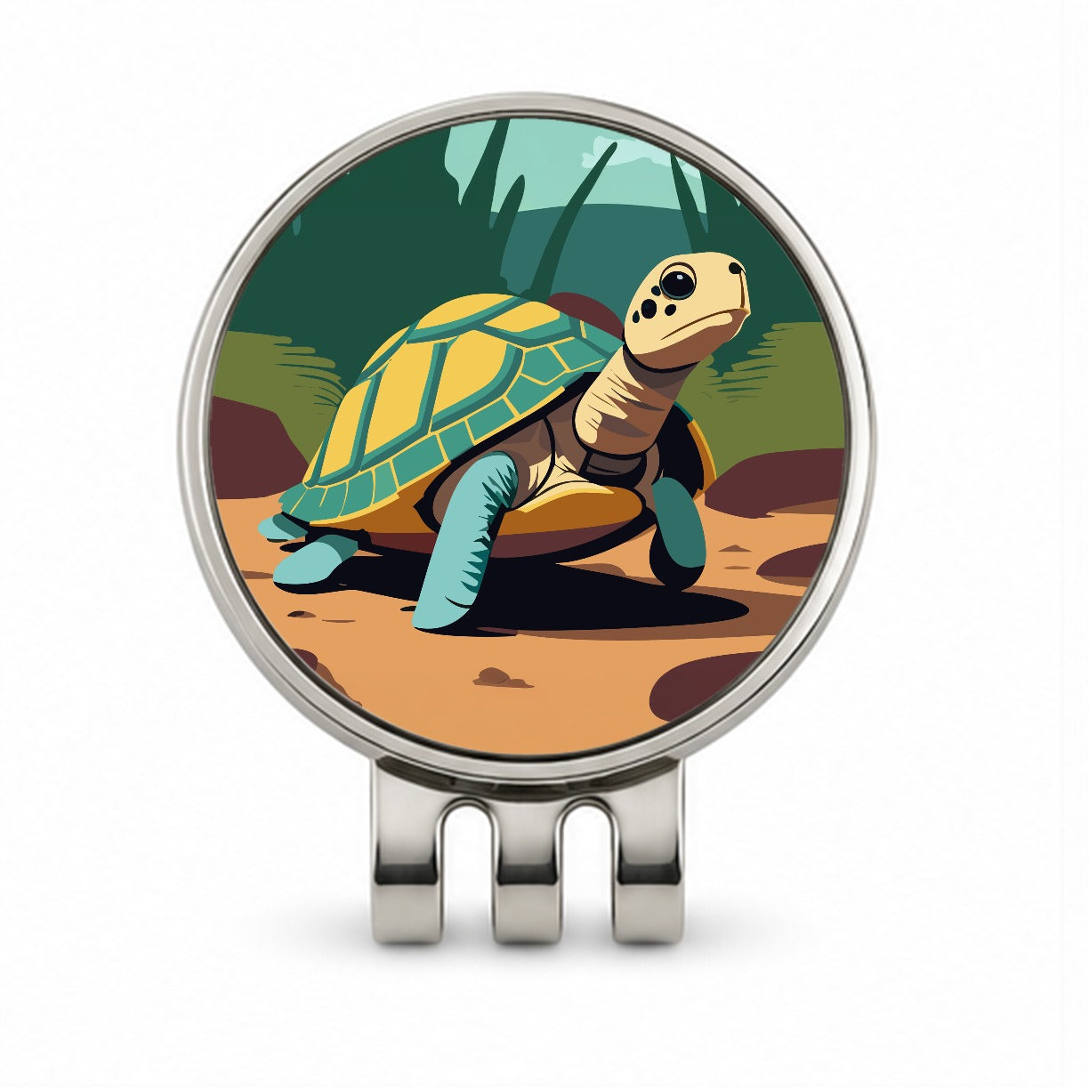 Turtle in the Wild Golf Hat Clip with Ball Marker